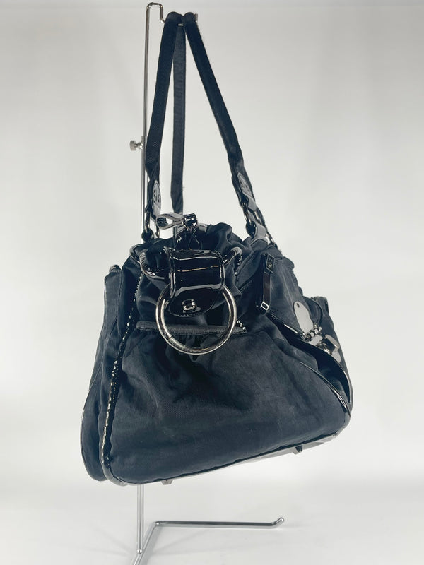 Mimco 'Lucid' Black Synthetic Baby Bag