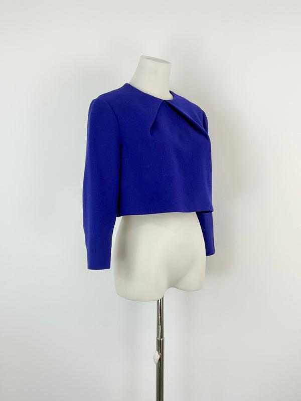 Preen by Thornton Bregazzi Cobalt Cropped Wool Top - AU10/12
