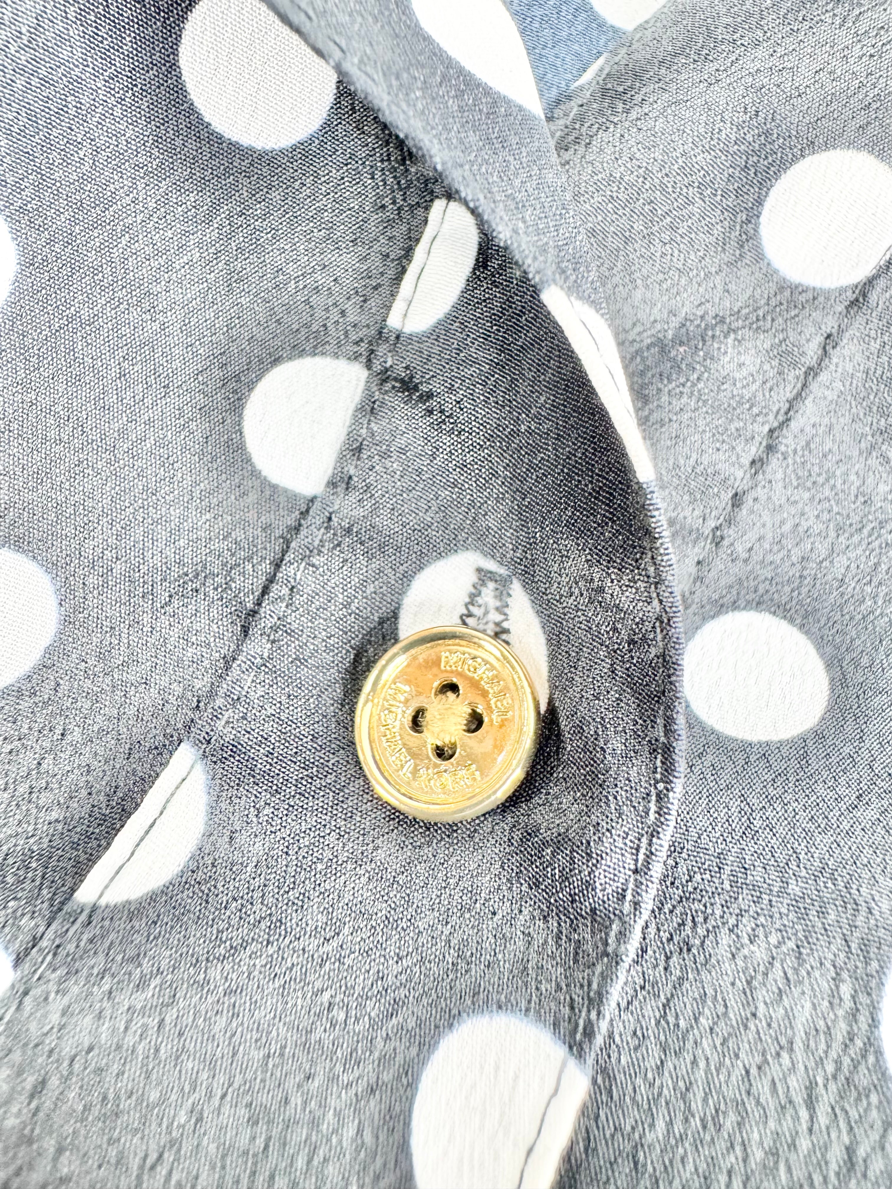 Michael by Michael Kors Black & White Polka Dot Blouse - AU12/14