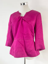 The Fold Textured Satin Pink 'Belmore' Top - AU10/12