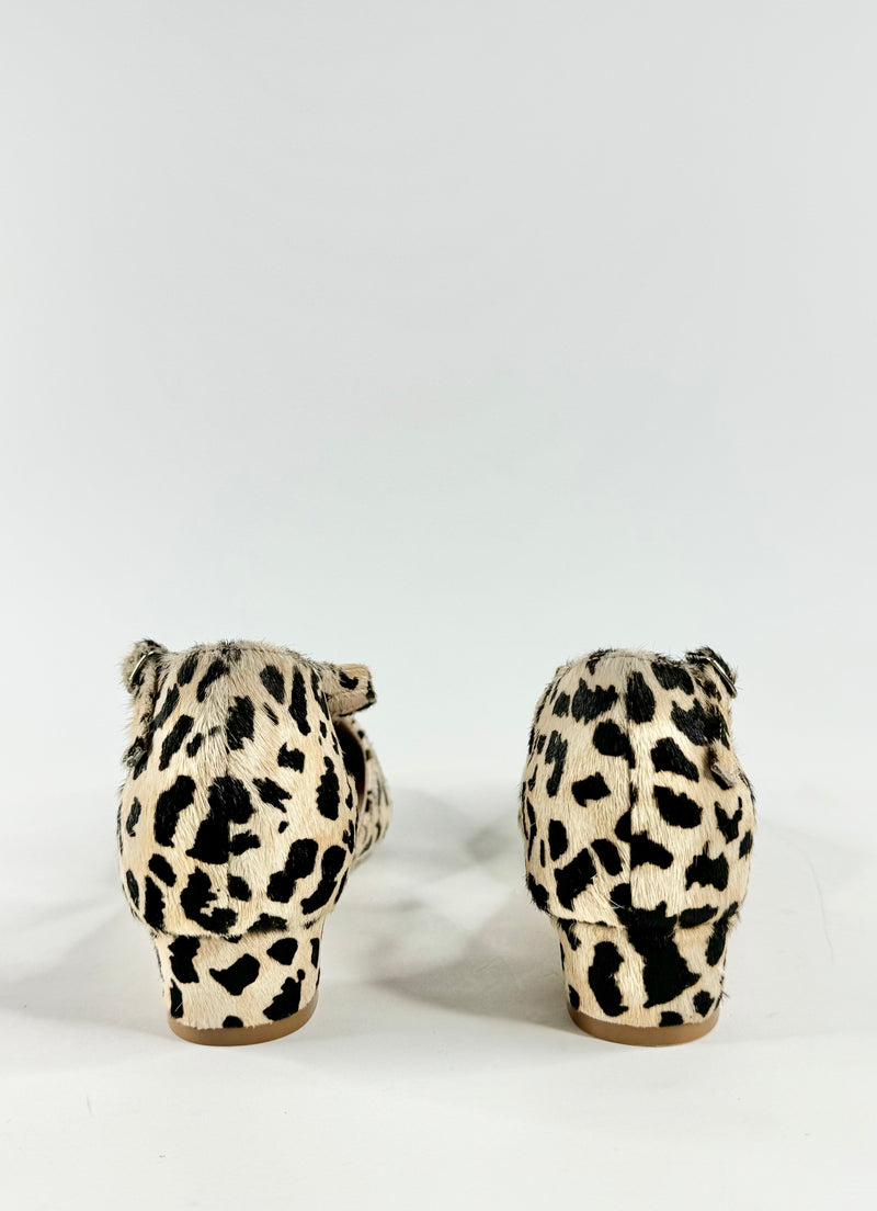 Bared Fur Animal Print Pointed Toe Heels - EU35