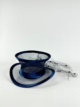 Cupid's Millinery Navy Blue Bow Top Hat Fascinator