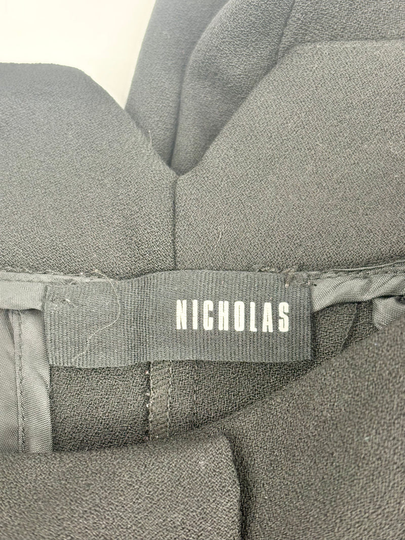 Nicholas Black Wool Zip-Leg Trousers - AU10