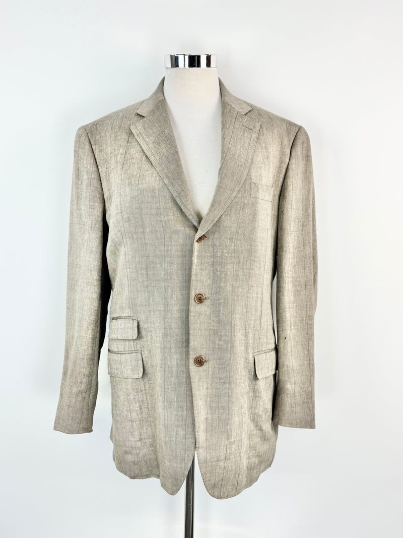Lanificio F. LLi Cerruti Taupe Cashmere Blend Suit Jacket - 54R