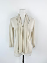Max Mara Cotton Blend Silk Embellished Top - AU10