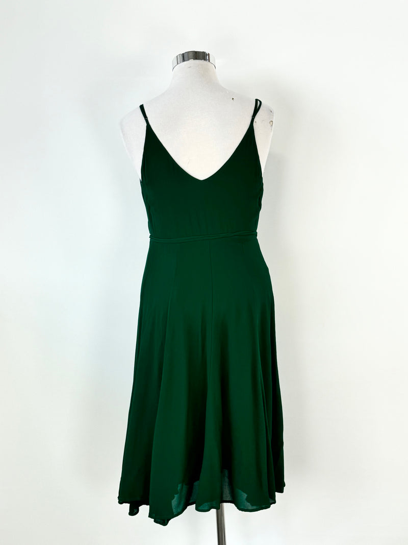 Reformation Forest Green Viscose Wrap Dress - AU10