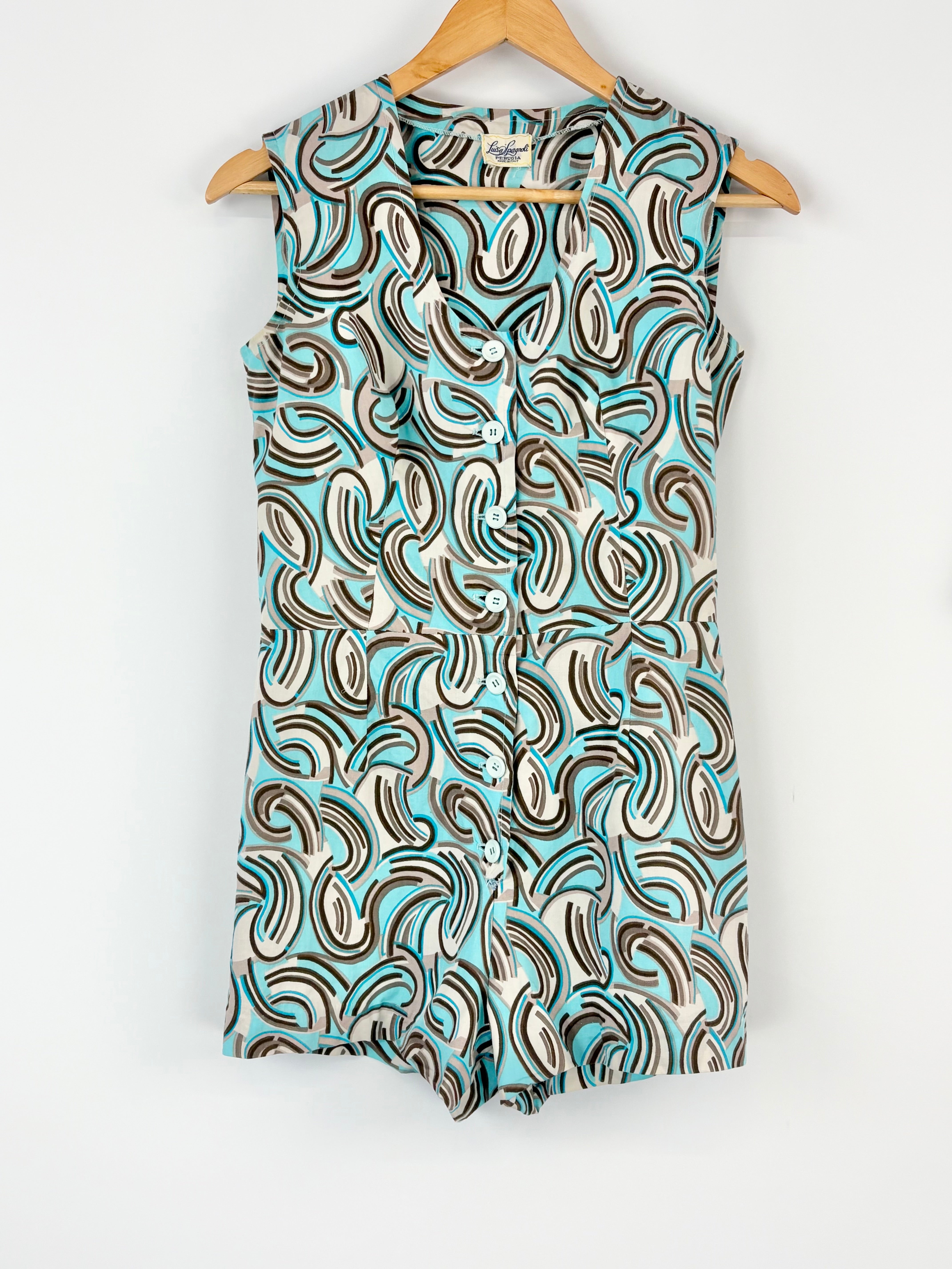 Luisa Spagnoli Retro Style Playsuit Set with Belted Over-Skirt - AU8