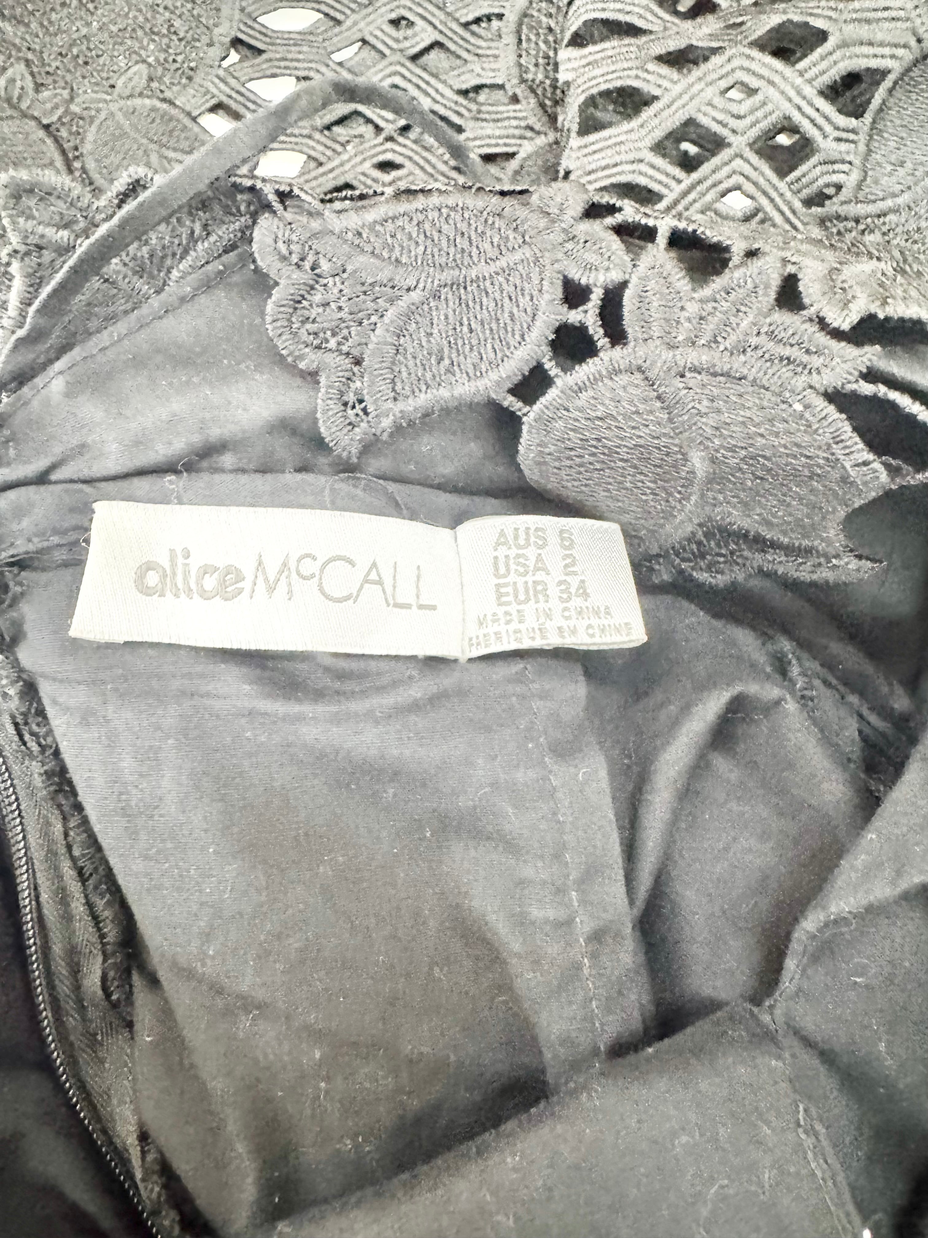 Alice McCall Black Mermaid-Tail & Lace Cutout Cocktail Dress - AU6