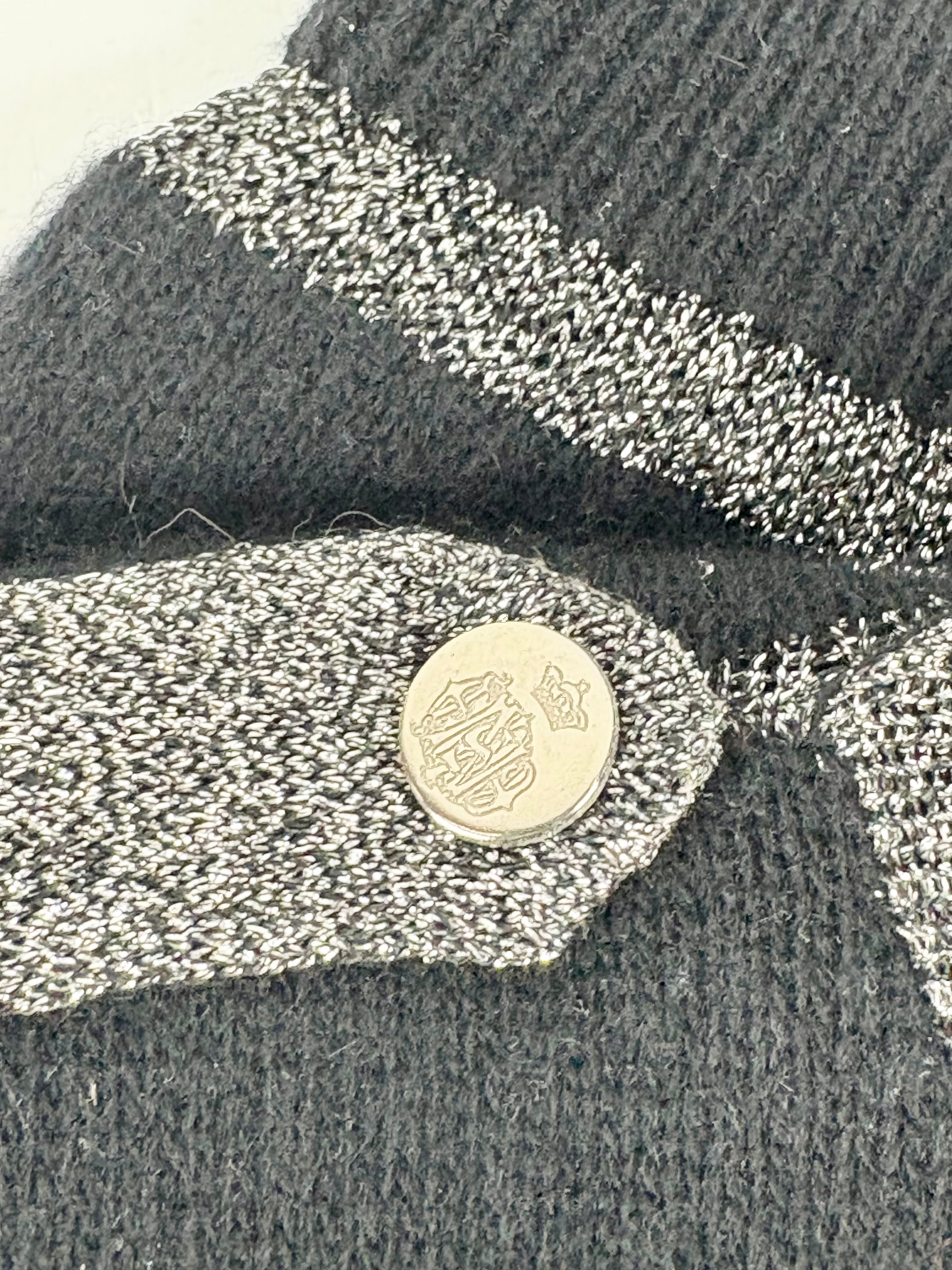 Vintage From Italy for Georges of Collins Street Black & Silver Striped Sweater - AU12/14
