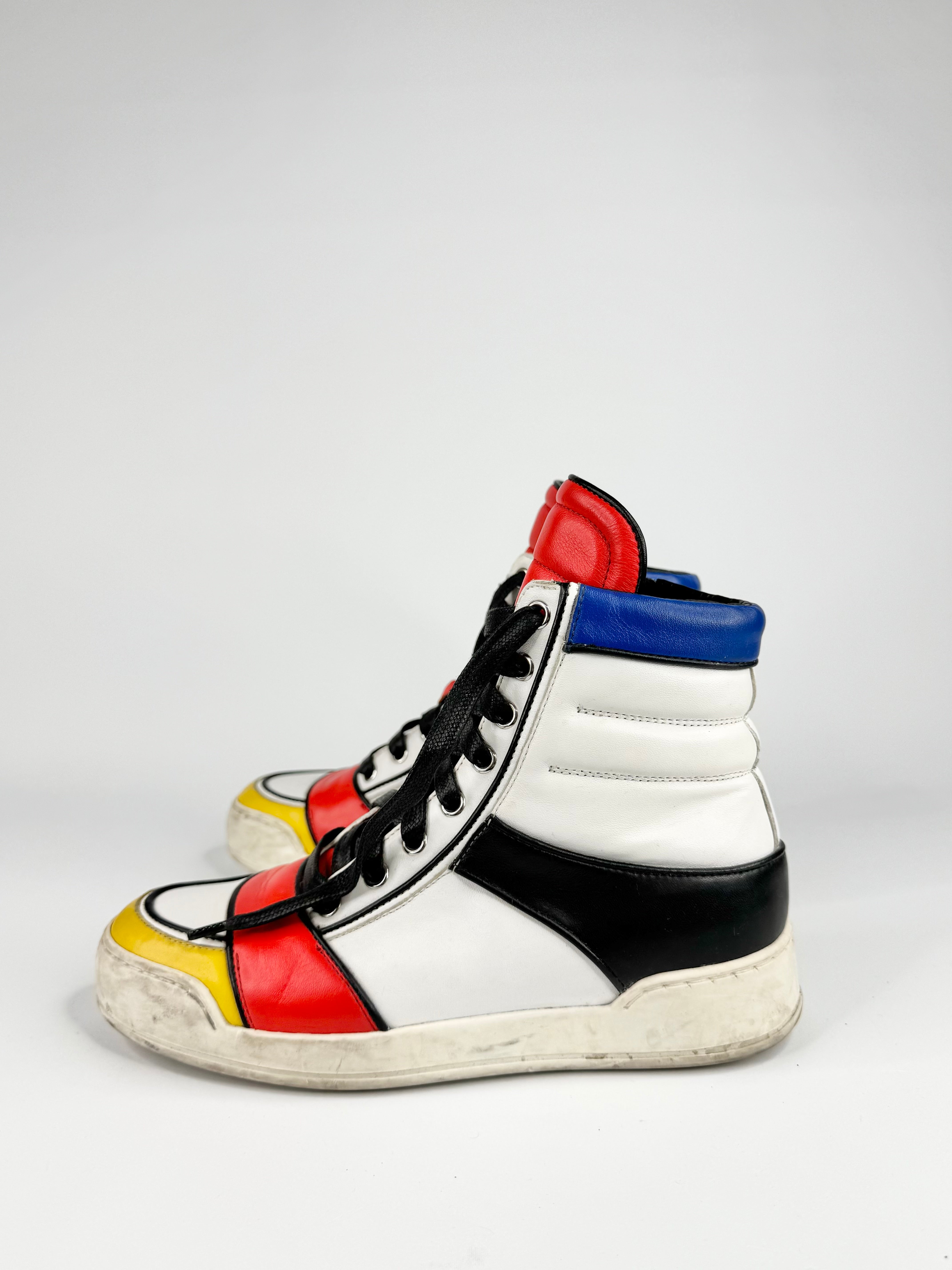 Balmain 2010 era High Top Statement Leather Sneakers - EU36