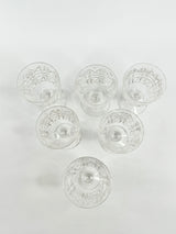 Vintage Walsh England Etched Glass Wine Glasses