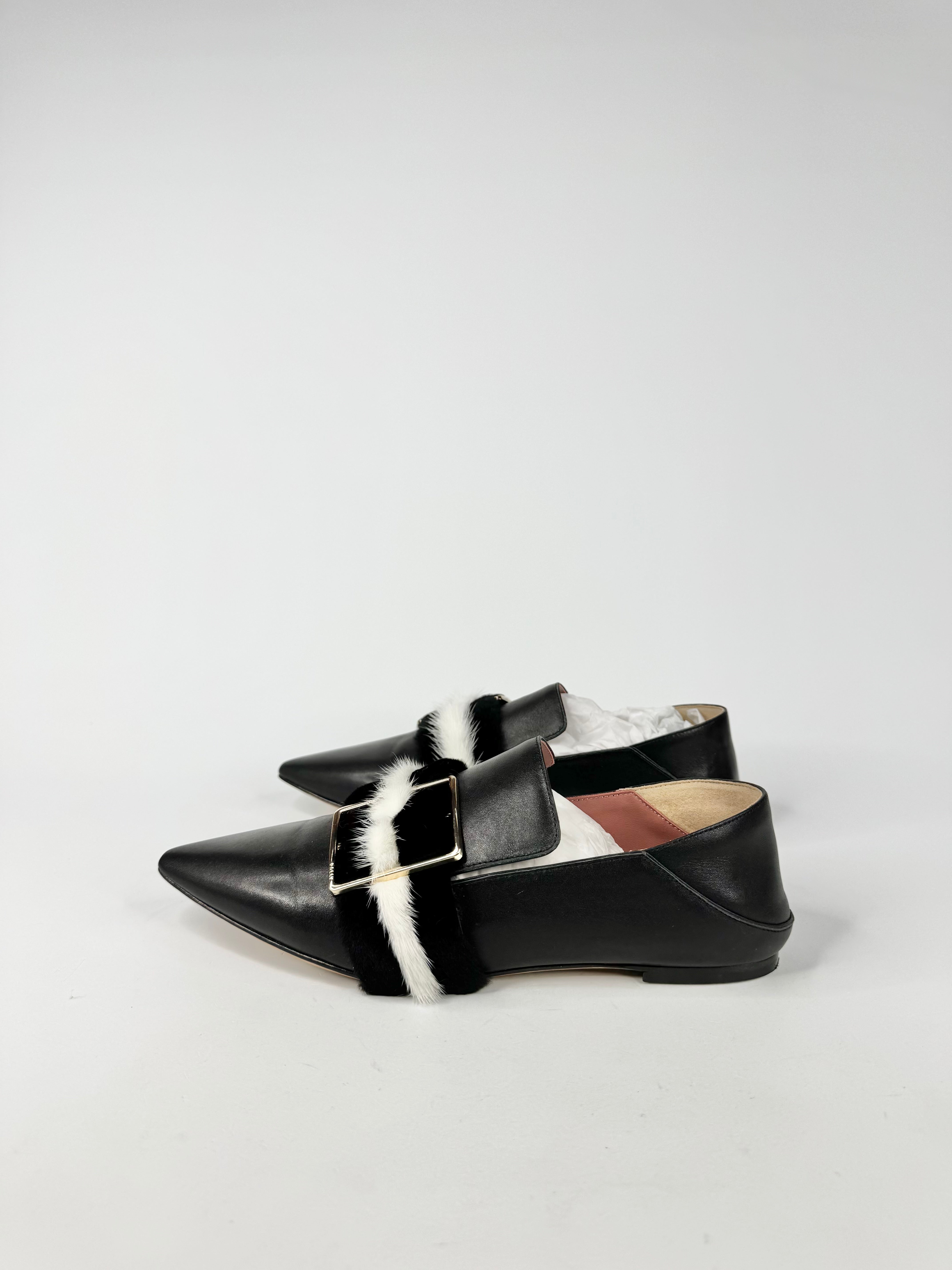 Bally Black & White 'Hamelia' Pointed Toe Mules - EU39