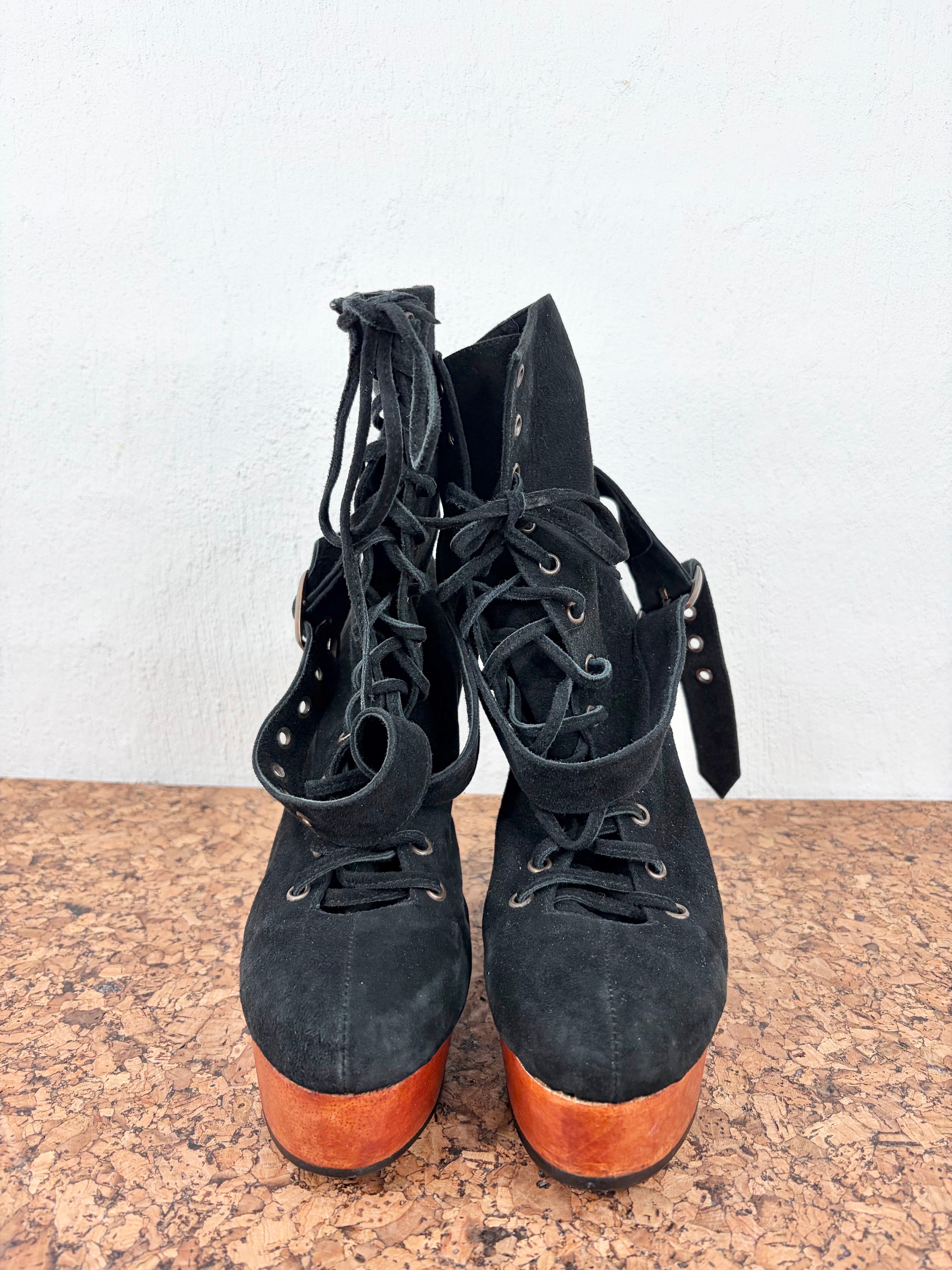 Kirrily Johnston Black Suede Platform Boot - EU41