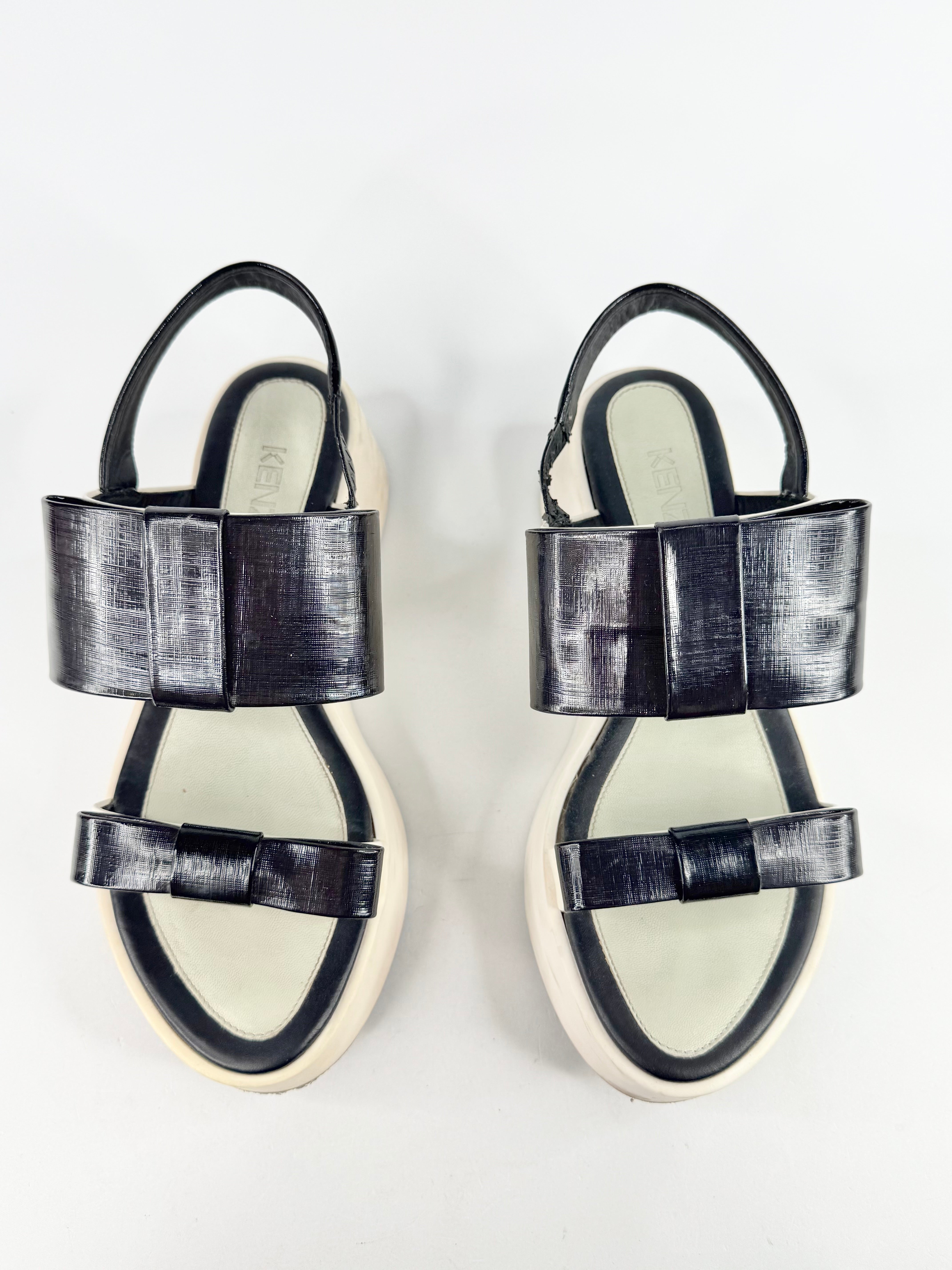 Kenzo Black & White Platform Sandals - EU40