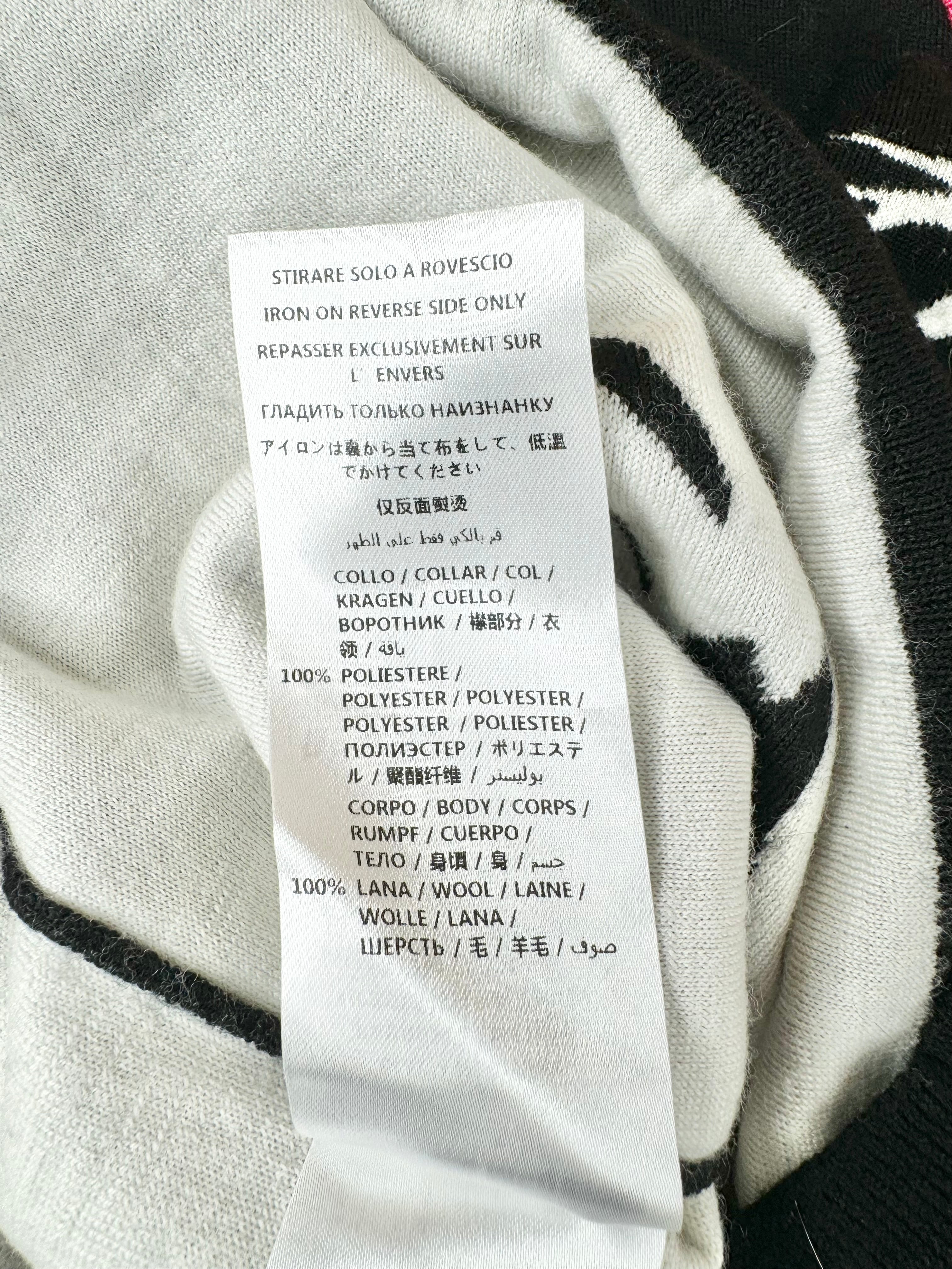 McQ Black & Bright Pink Swallow Pattern Wool Jumper - AU8