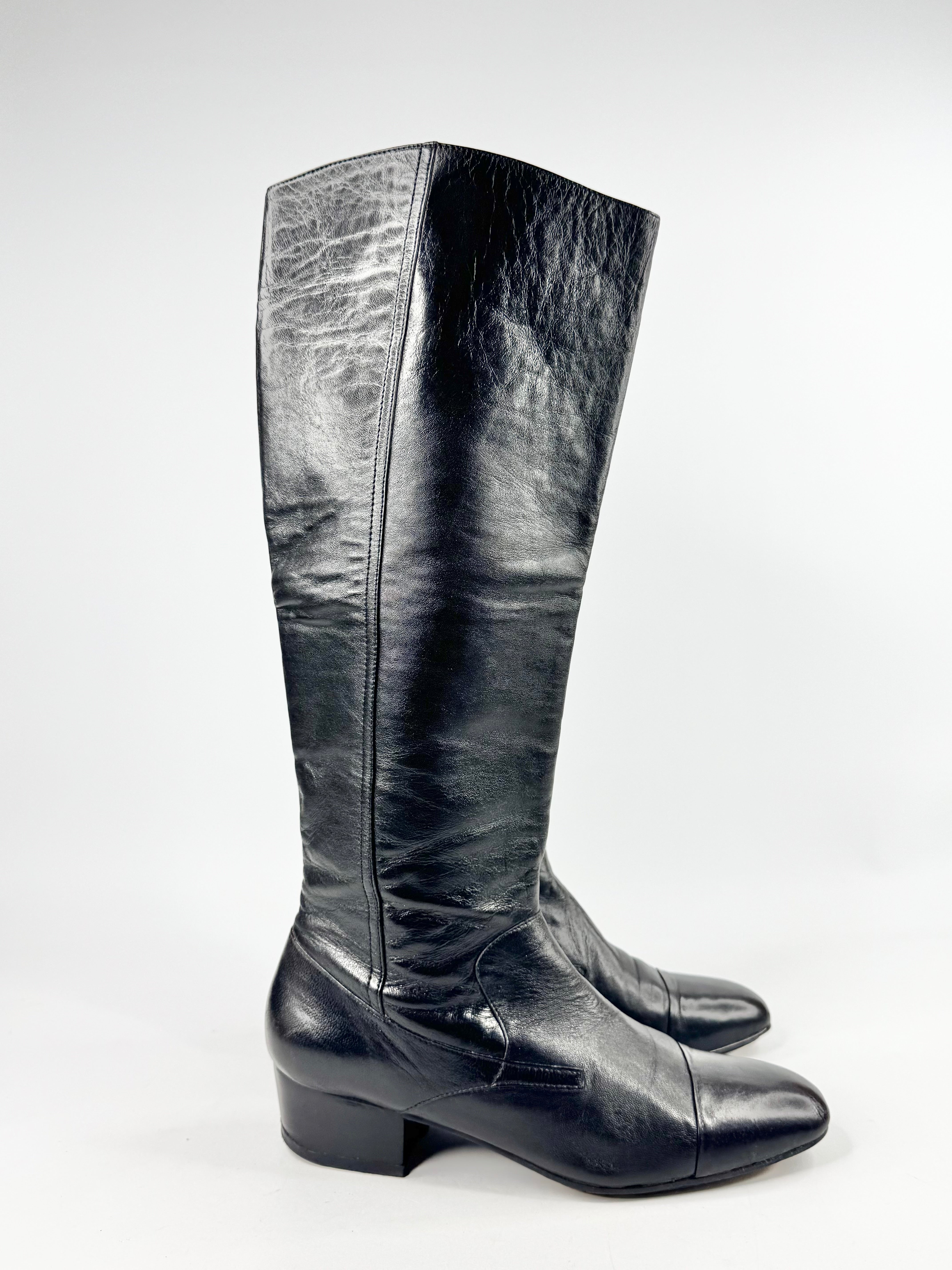 Sachi Black Knee High Ankle Boots - EU40