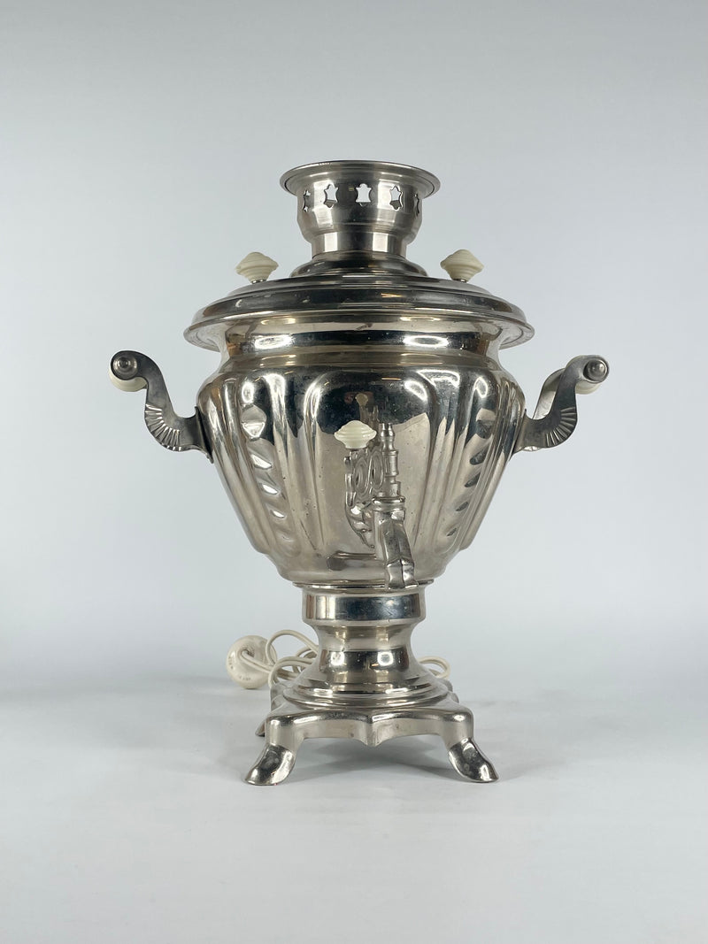 70s Vintage Nickel Plated Electric Samovar