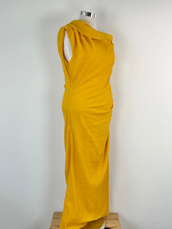 Anna Quan Turmeric Crinkled 'Eleni' Midi Dress - AU14