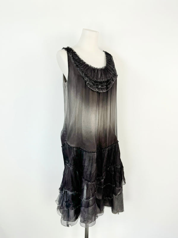 Vintage Burberry Grey Silk BabyDoll Dress - AU10