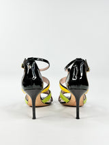 Moschino Cheap & Chic Black, Pink, Green & Yellow Patent Leather Stilettos - EU40