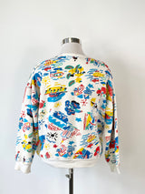 Ken Done Sydney Pattern White Multcolour Pattern Jumper - AU10/12