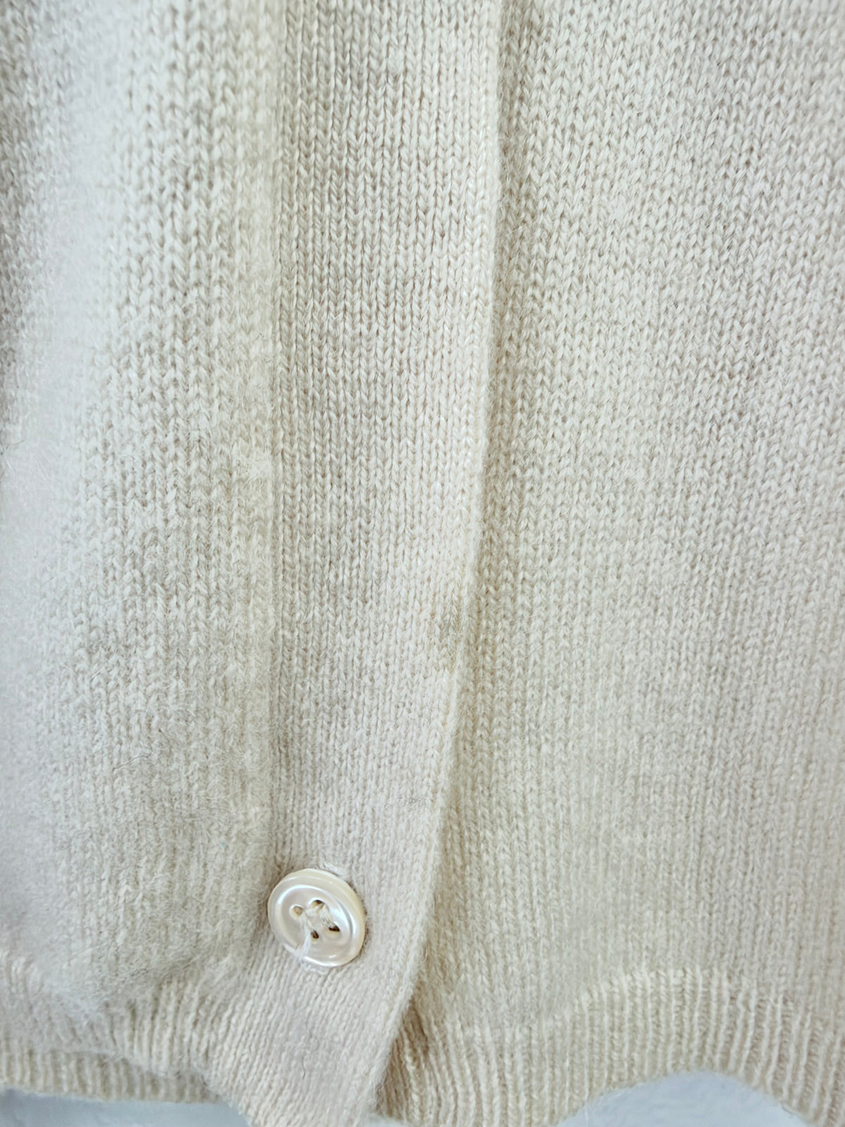 S'Max Mara Vanilla Cashmere & Wool Long V-Neck Cardigan - AU8/10