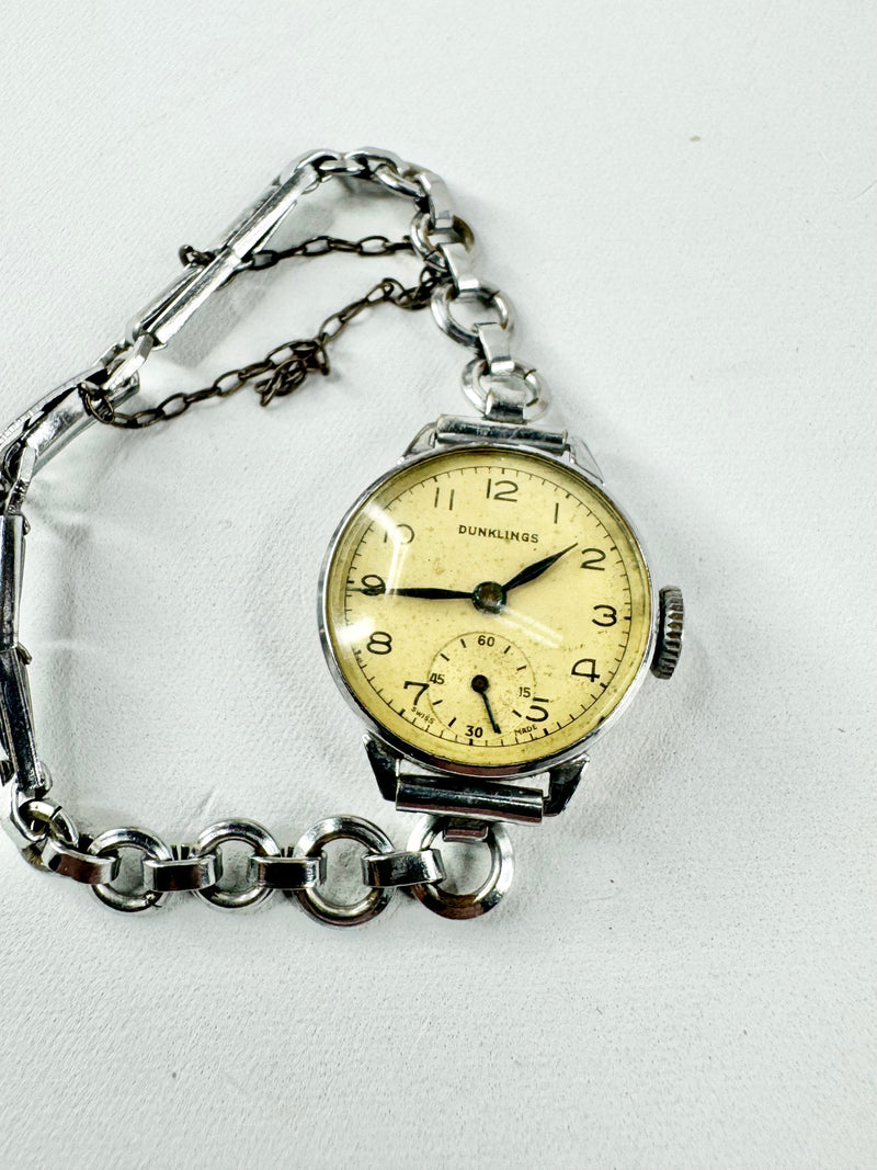 Vintage Dunklings Silver Swiss Watch