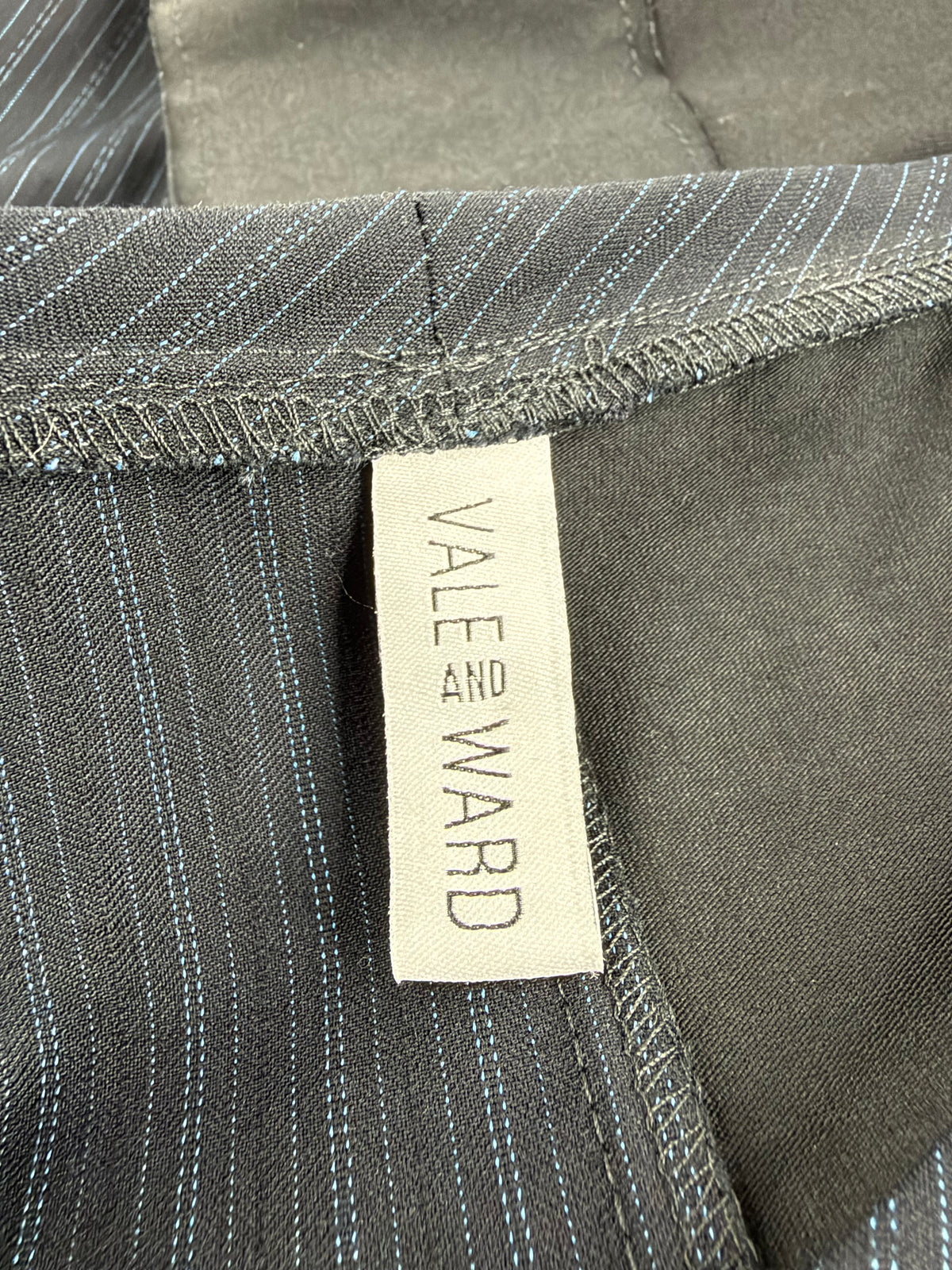 Vale & Ward Black & Pinstriped Spliced Dress - AU12/14