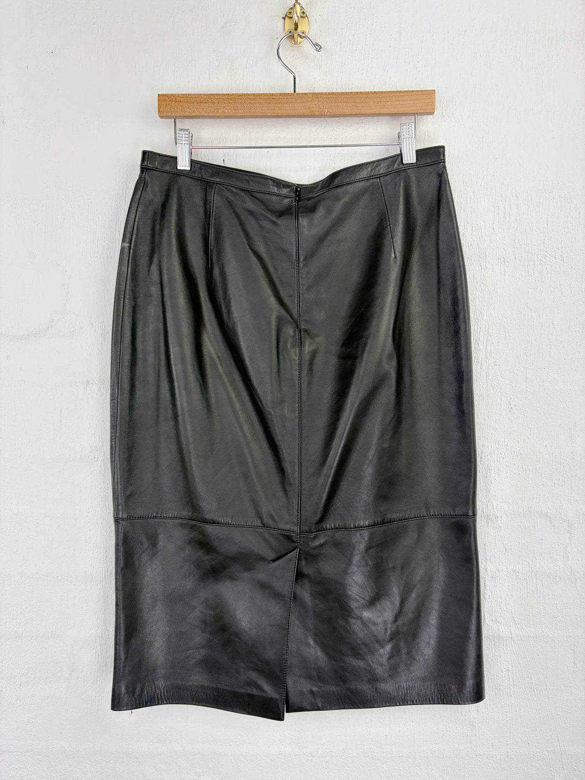 Escada Buttery Soft Black Leather Pencil Skirt - AU10/12