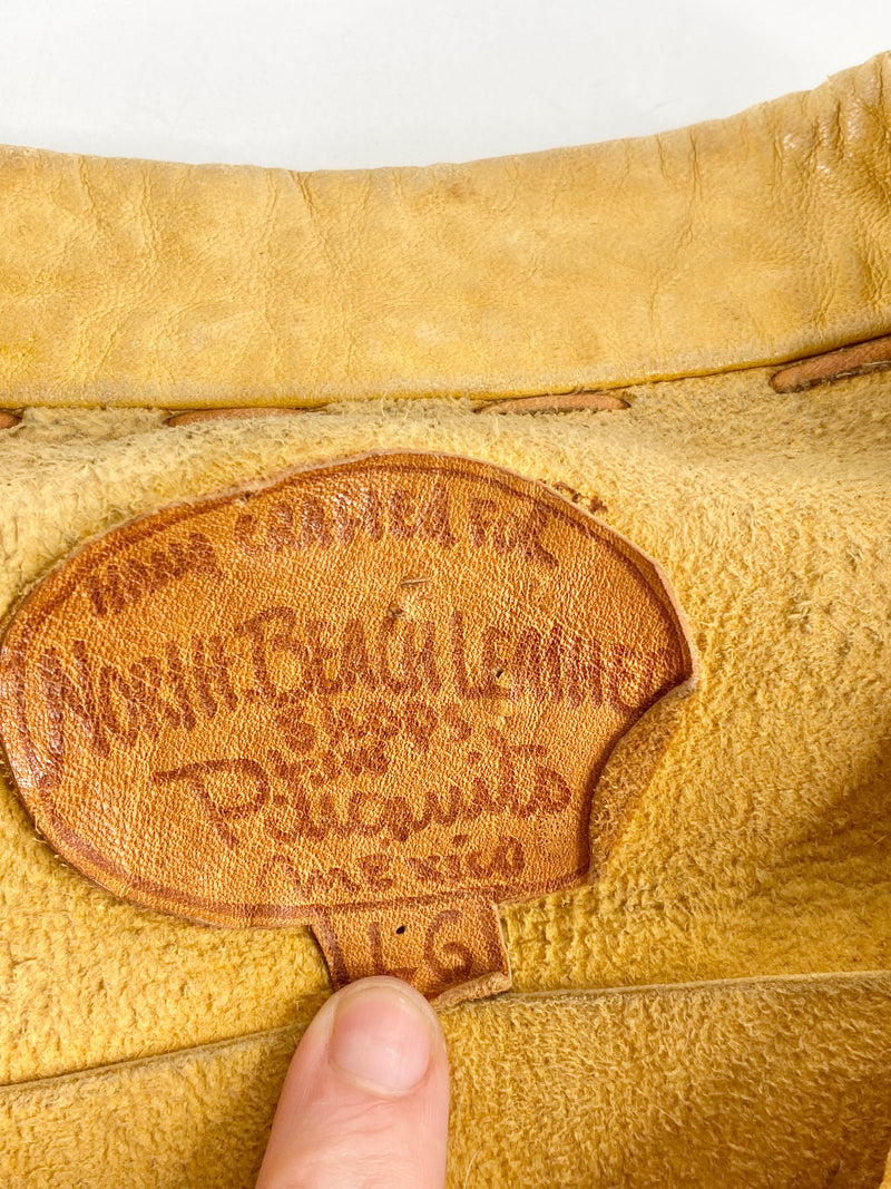 Vintage North Beach Butterscotch Stitched Leather Jacket - AU8/10