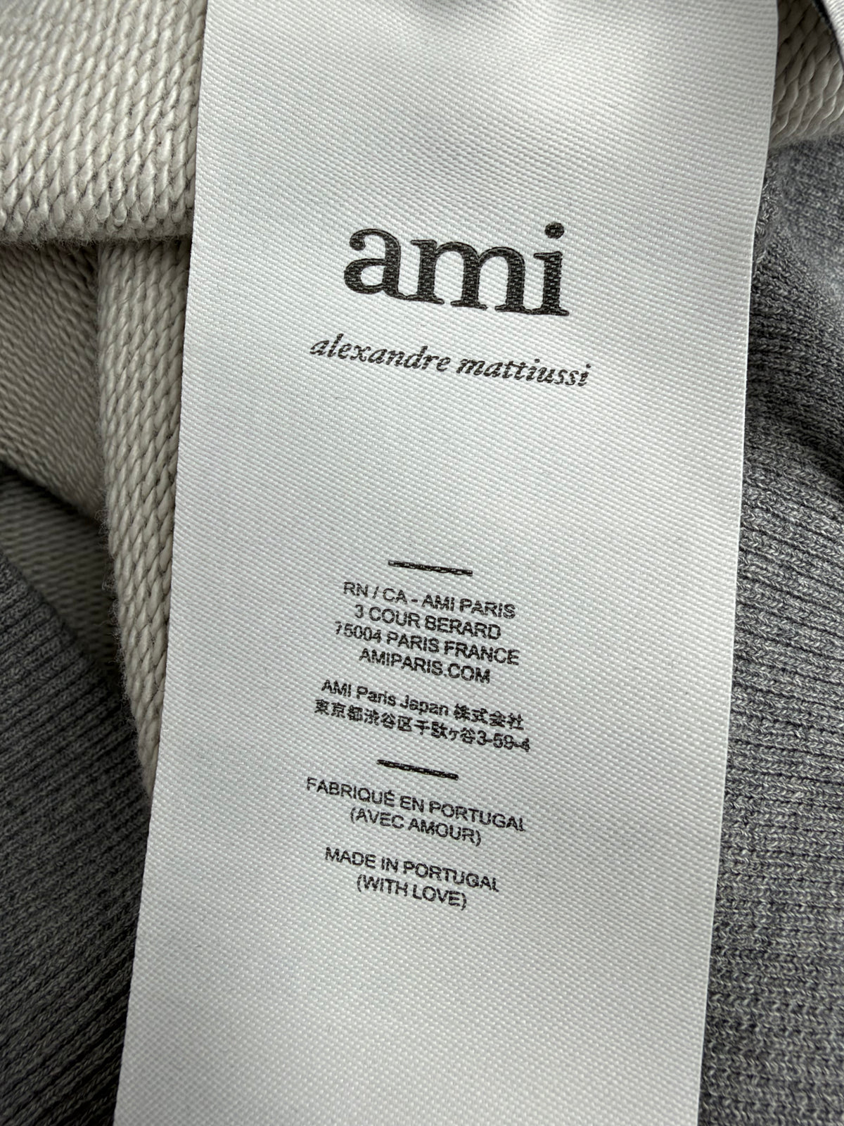 Ami Alexandre Mattiussi Grey Ami de Cœur Embroidered Hoodie - L