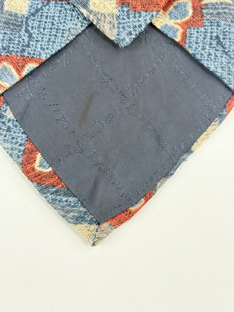 Ermenegildo Zegna Blue Flower-Print Silk Tie