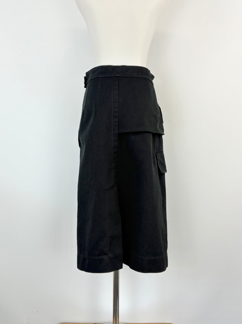Oroton Black Denim Wrap Skirt - AU8