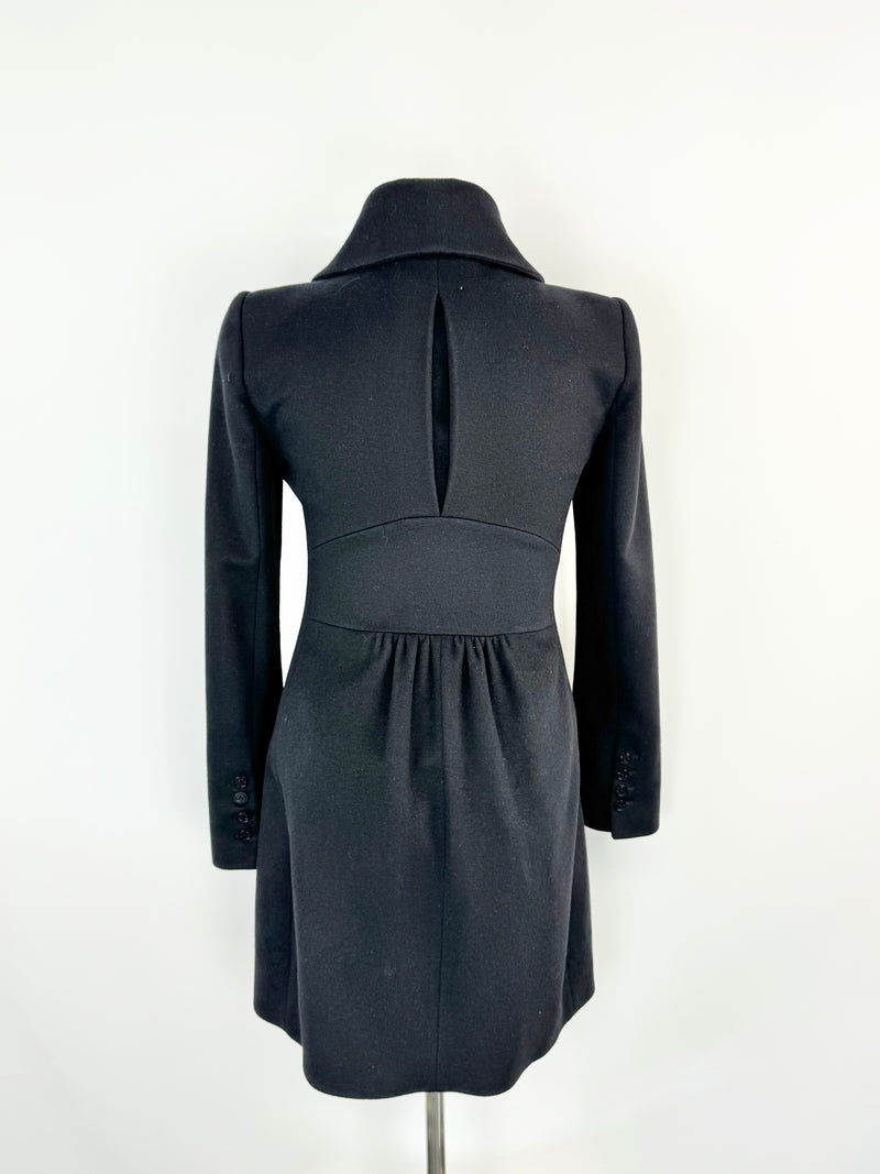 Patrizia Pepe Black Wool Blend Coat - AU8/10