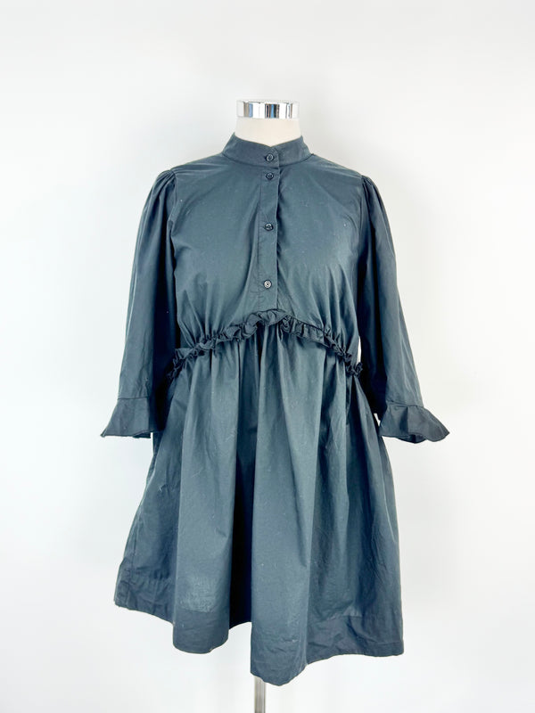 Karen Walker Black Oversized Frilled Smock - AU14