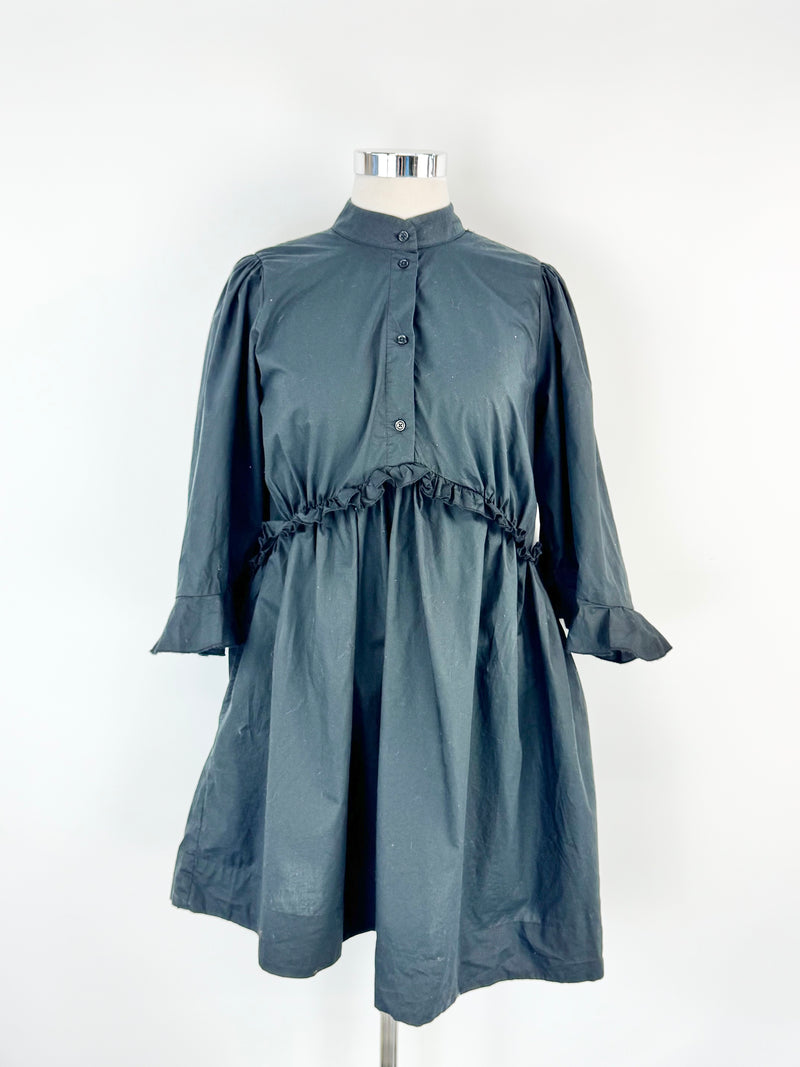 Karen Walker Black Oversized Frilled Smock - AU14
