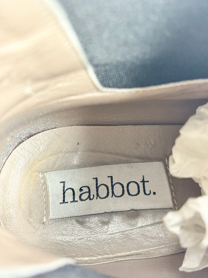Habbot. Blue Leather 'Juggler' Ankle Boots - EU40