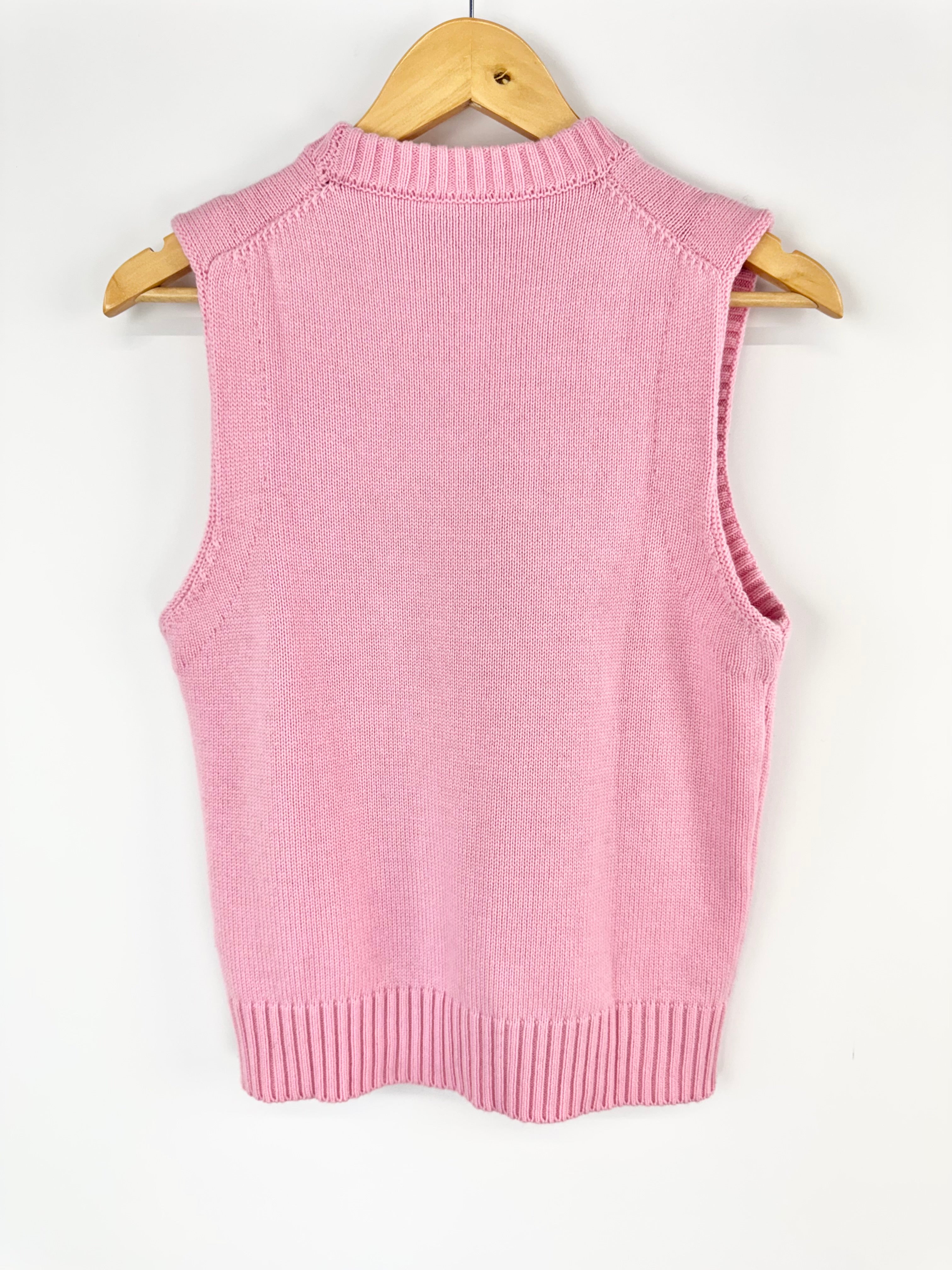 Ganni Cherry Blossom Pink Knitted Vest - AU12