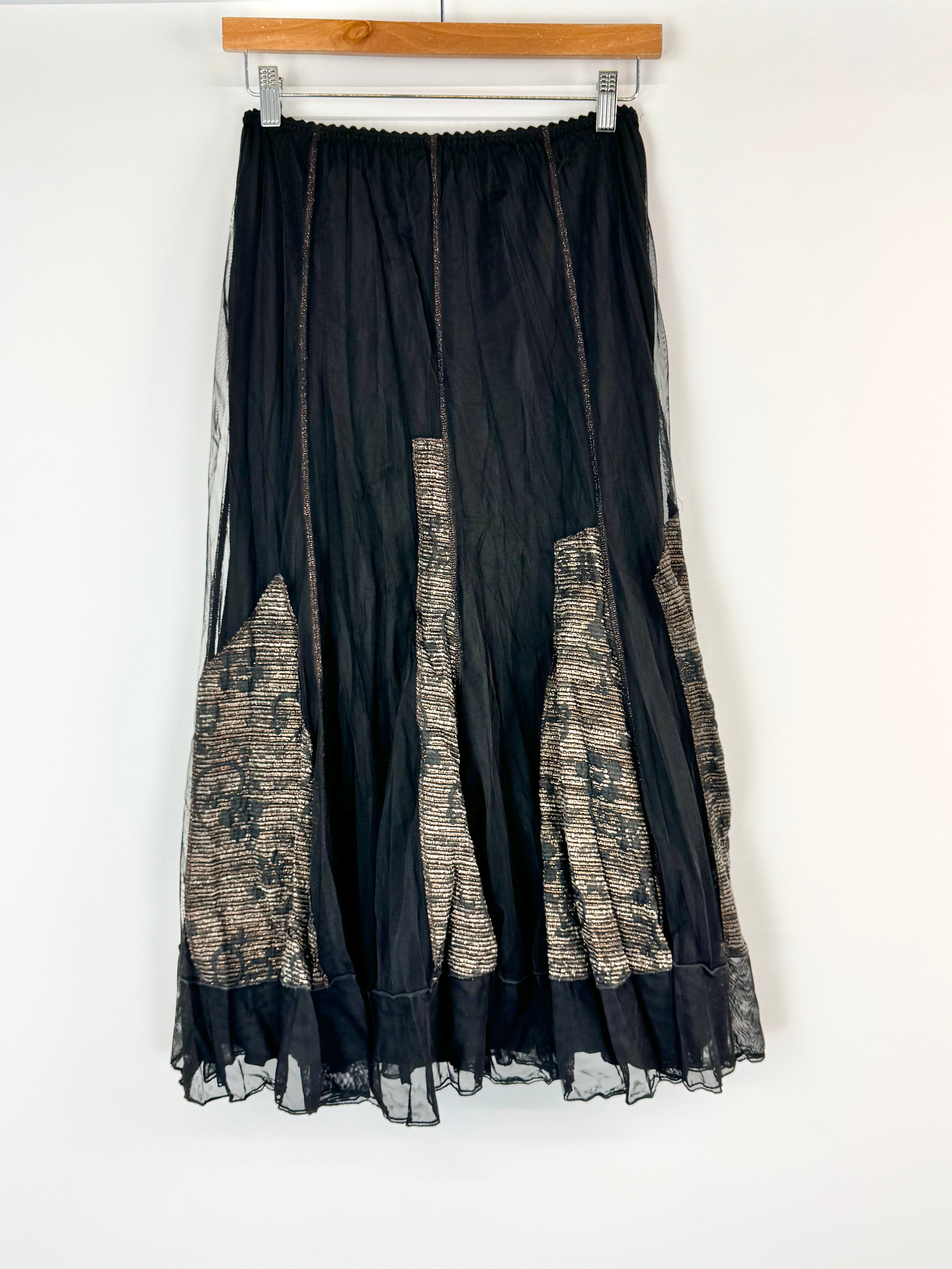 Verge Black 'Daisy Swirl Jacquard' Skirt NWT - AU16