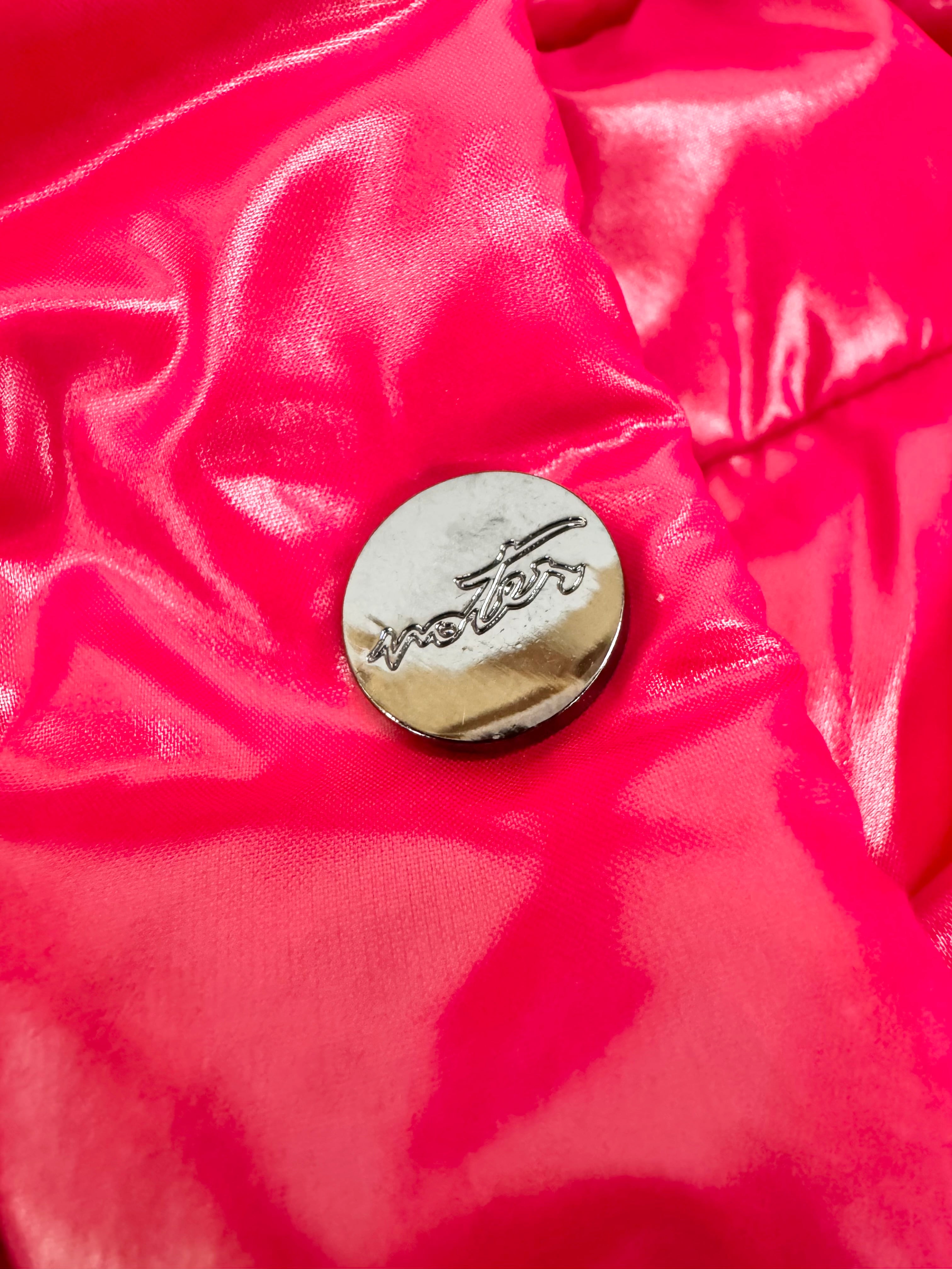 Notes Glossy Hot Pink Zipper Puffy Jacket - AU10