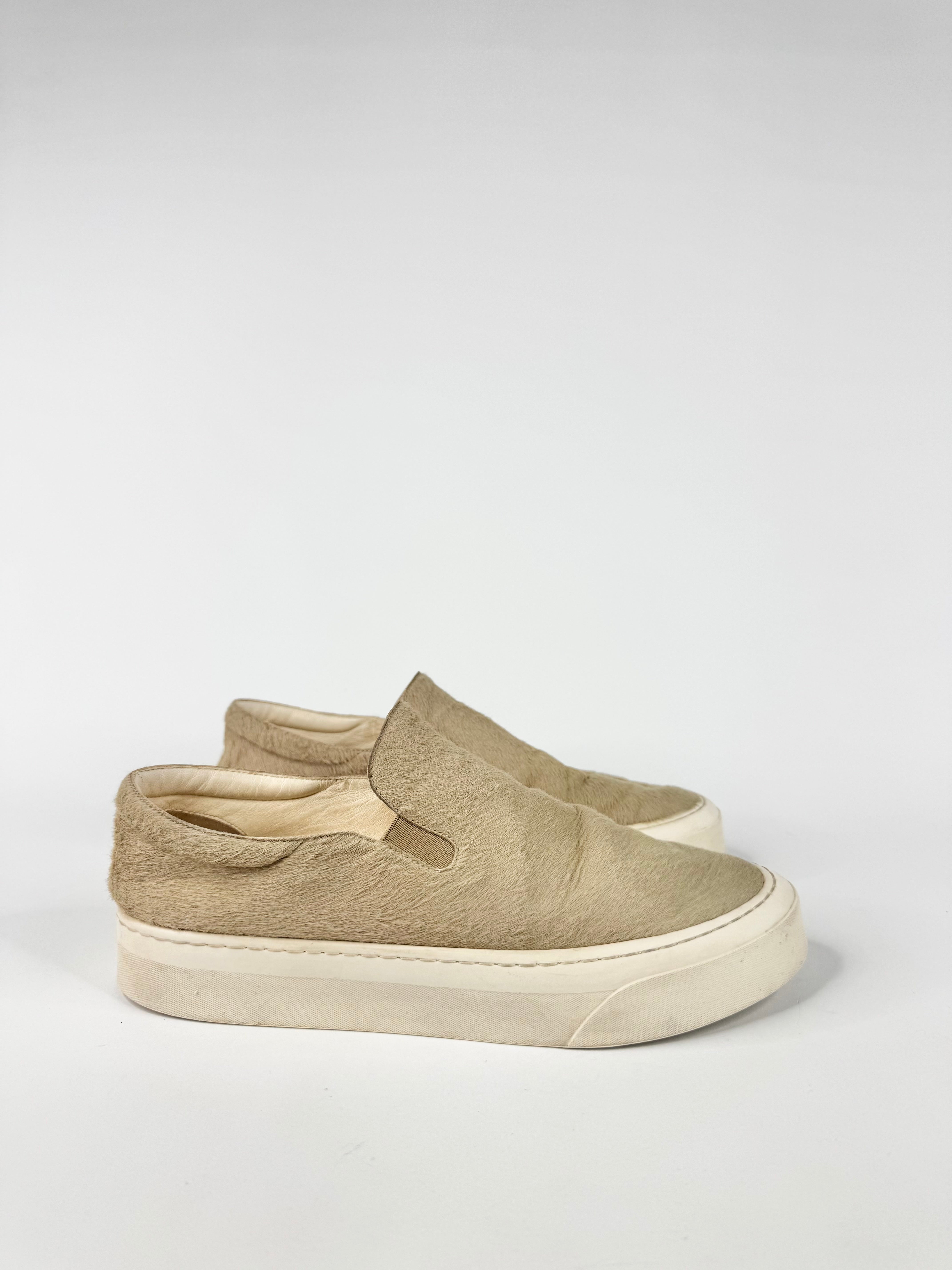 The Row Beige 'Dean' Slip On Sneakers - EU38.5
