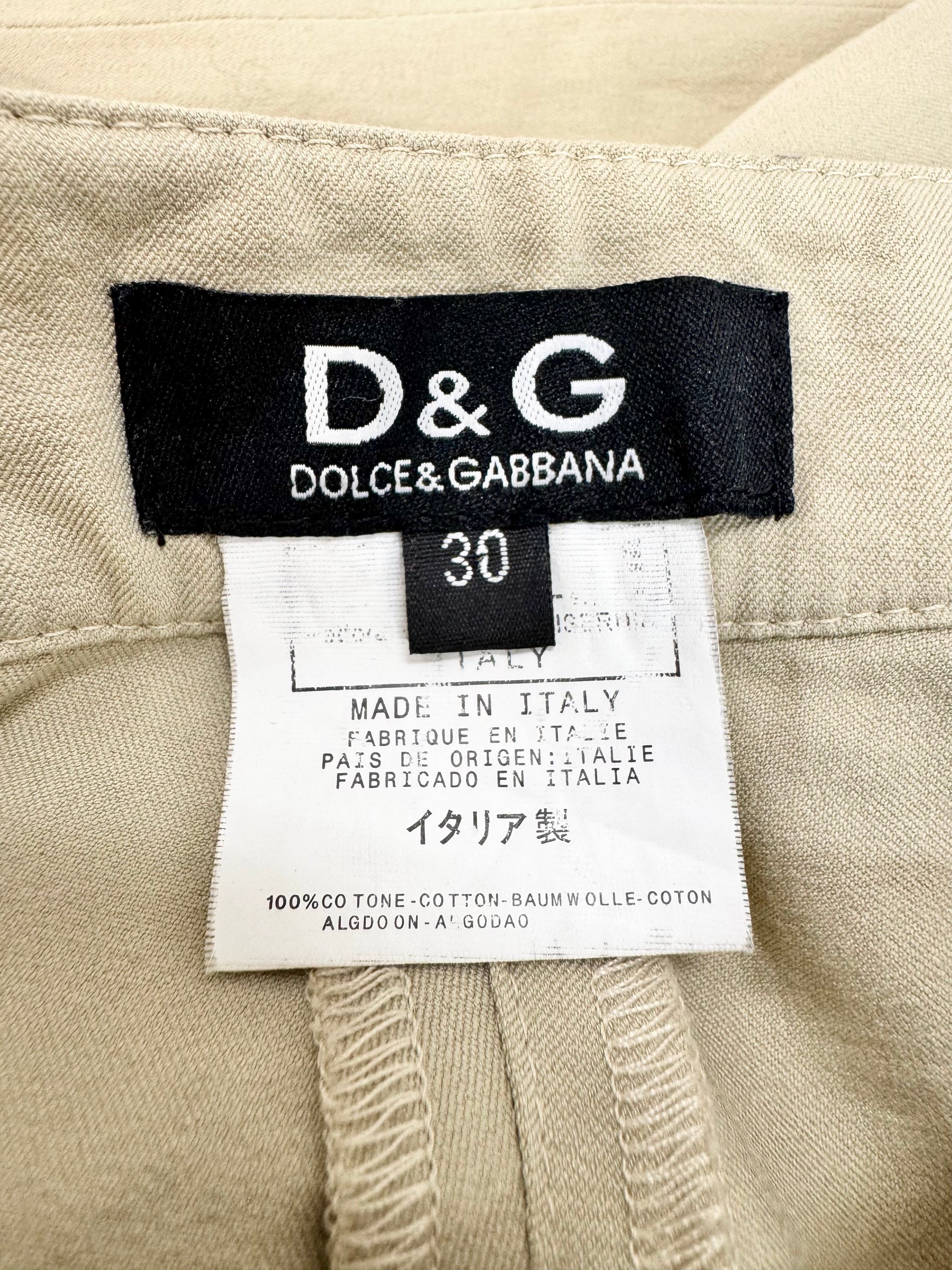 D&G Dolce & Gabbana Ecru Stretch Utility Pants - 30