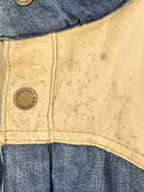 R.M. Williams Beige & Indigo Denim Padded 'Longhorn' Vest - L