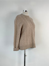 Guess Beige Knitted Wool-Blend Sweater - AU14/16