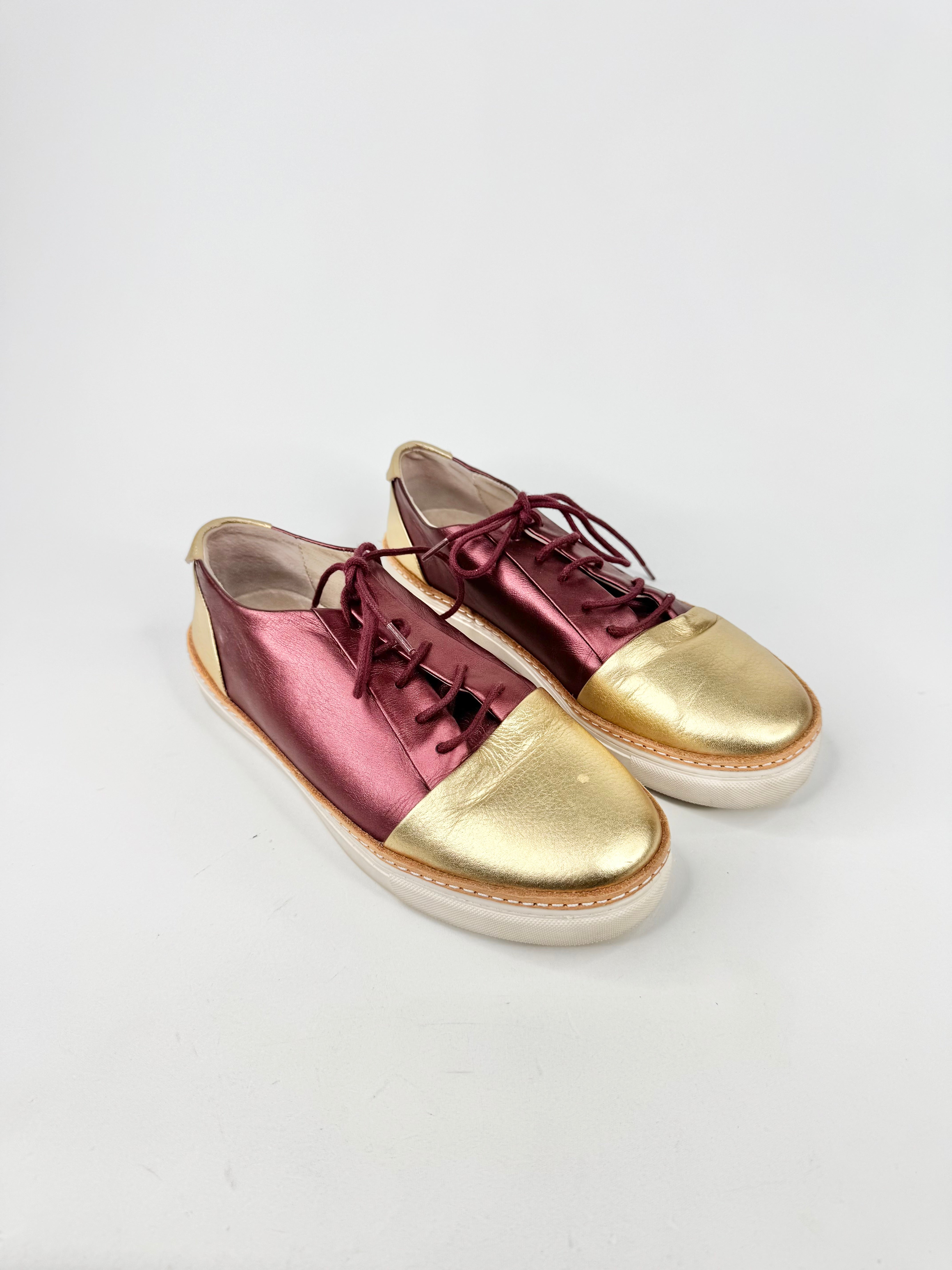 Gorman Metallic Red & Gold Lace Ups - EU36