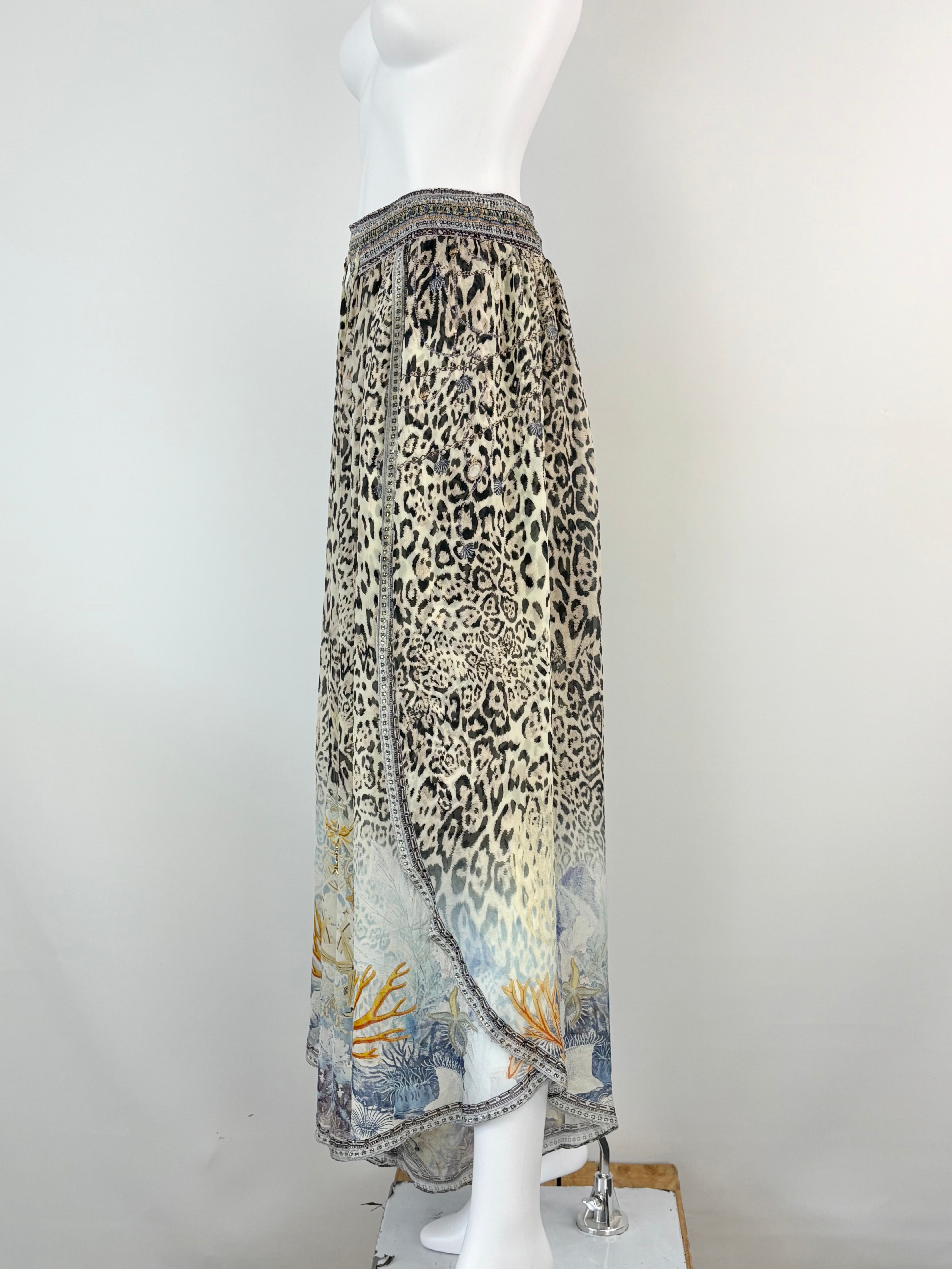 Camilla Embellished Animal-Print Sheer Silk Pantalon - O/S