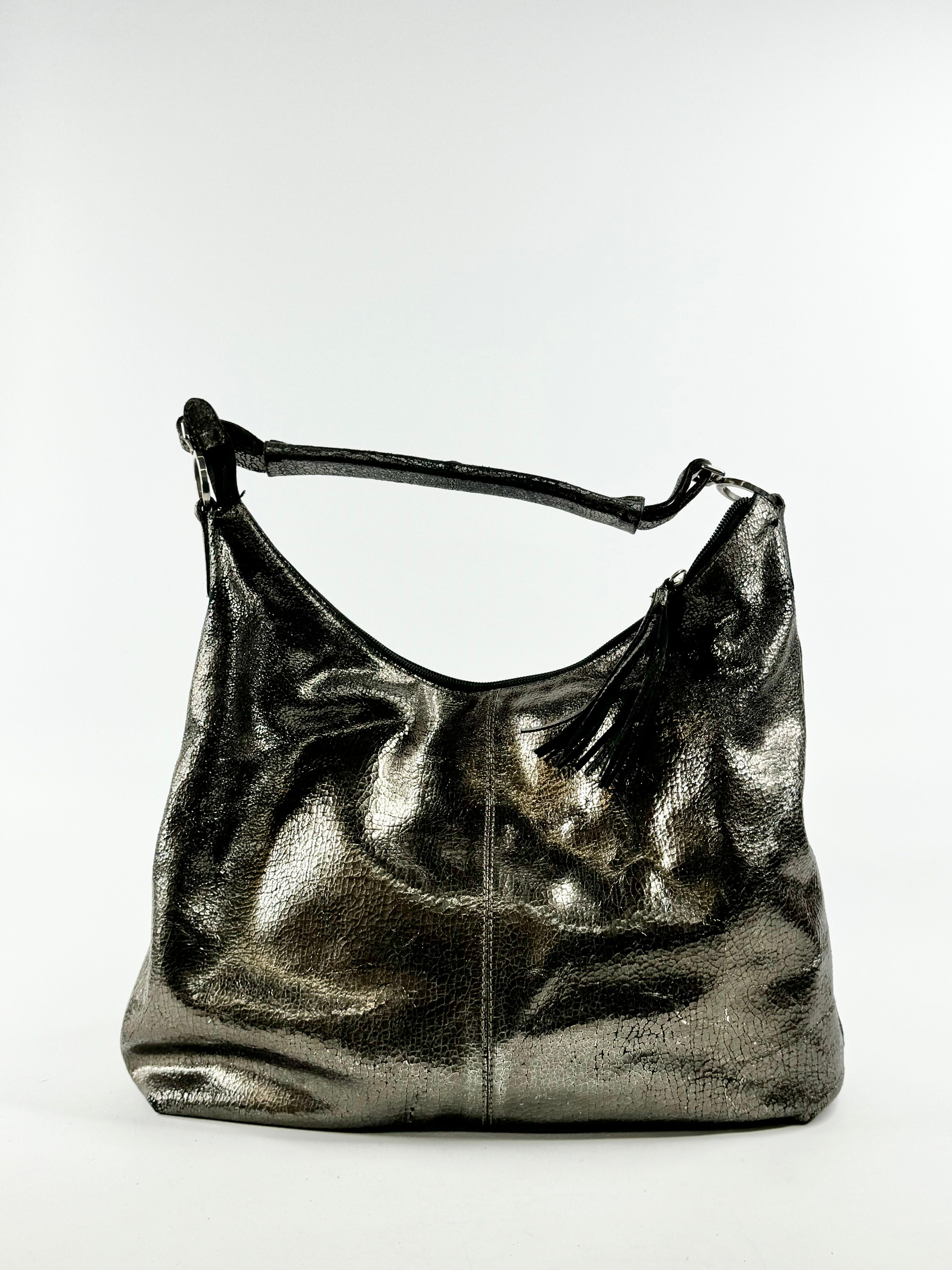 Metallic Crinkle Shoulder Bag