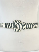 Maryam Nassir Zadeh Black & White Fur Belt - M/L