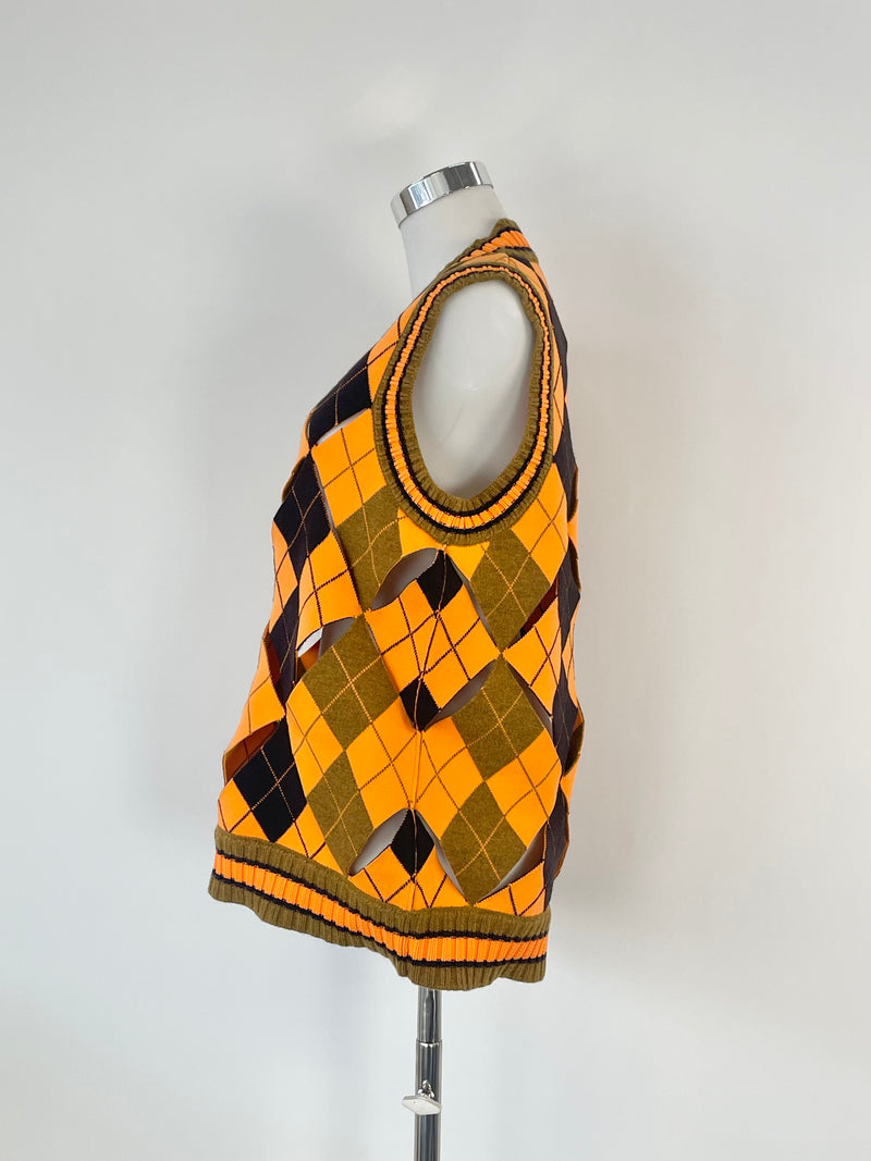 Burberry Mackenzie Argyle Wool-Blend Sweater Vest - AU8/10