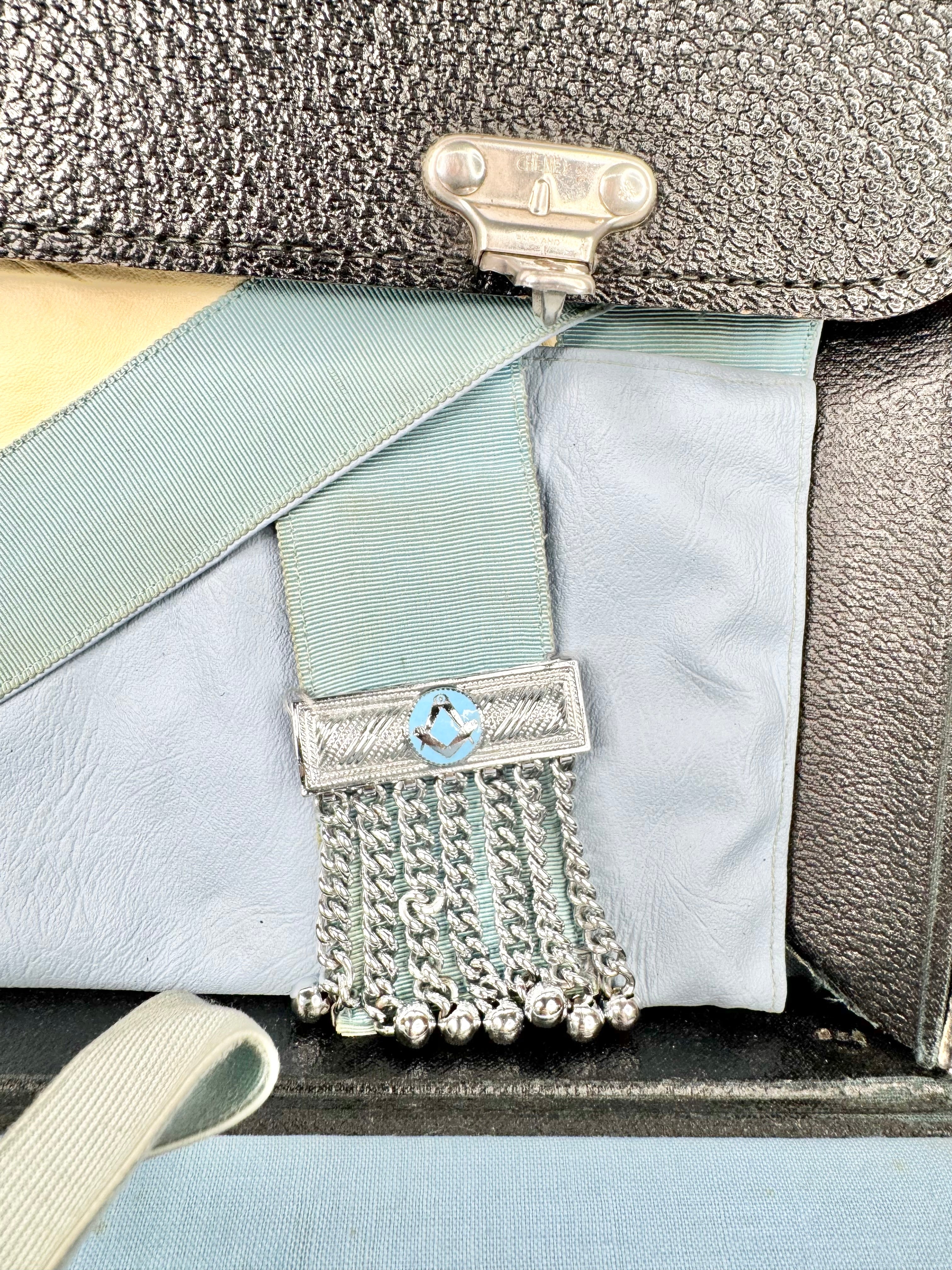 Vintage Freemasons Regalia Glove & Belt Set